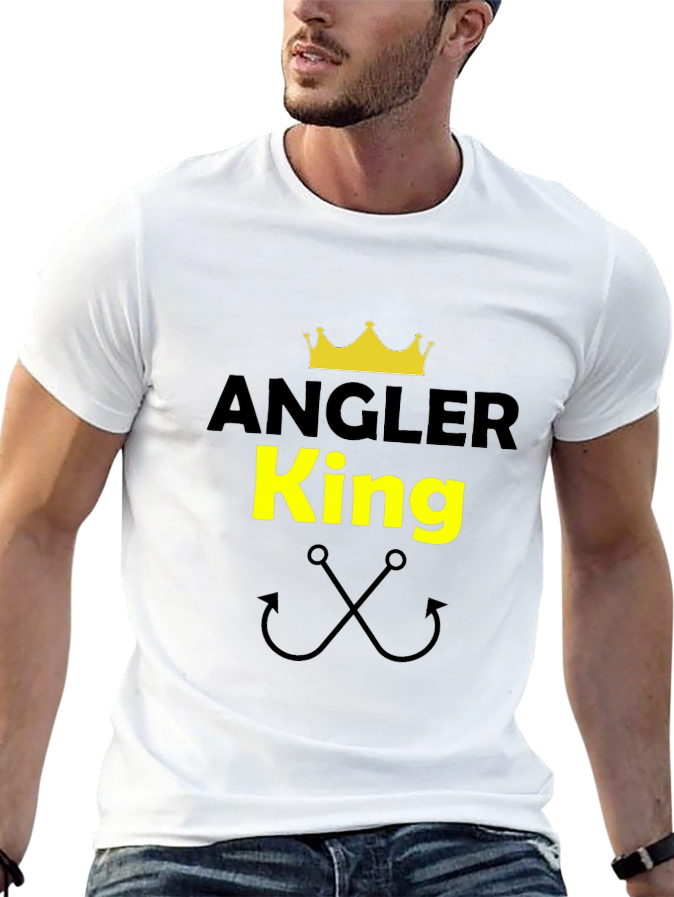 Angler King Graphic T-Shirt - Fishing Enthusiast Tee