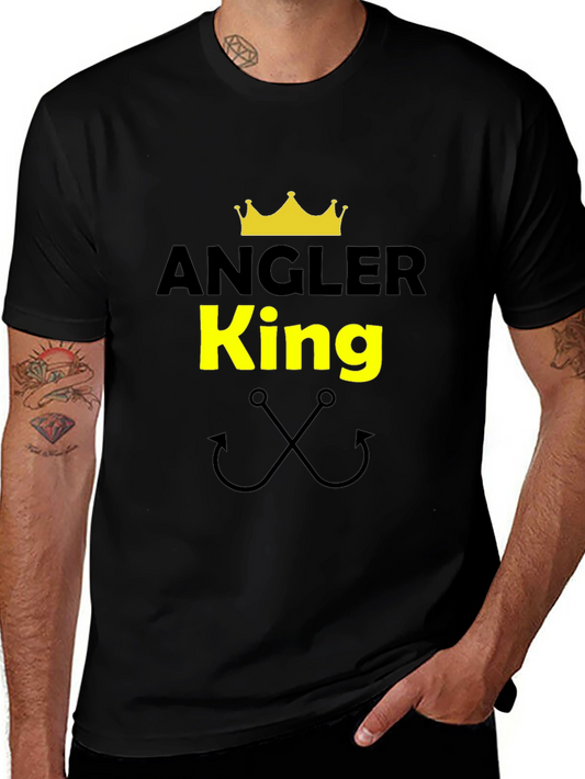 Angler King Graphic T-Shirt - Fishing Enthusiast Tee