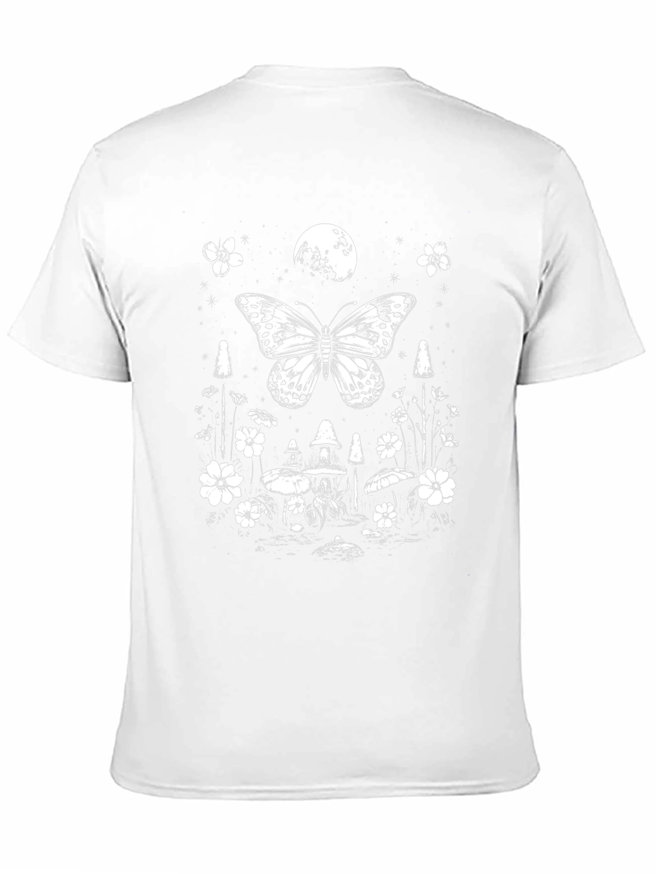 Butterfly Moon Graphic Tee - Black Cotton T-Shirt
