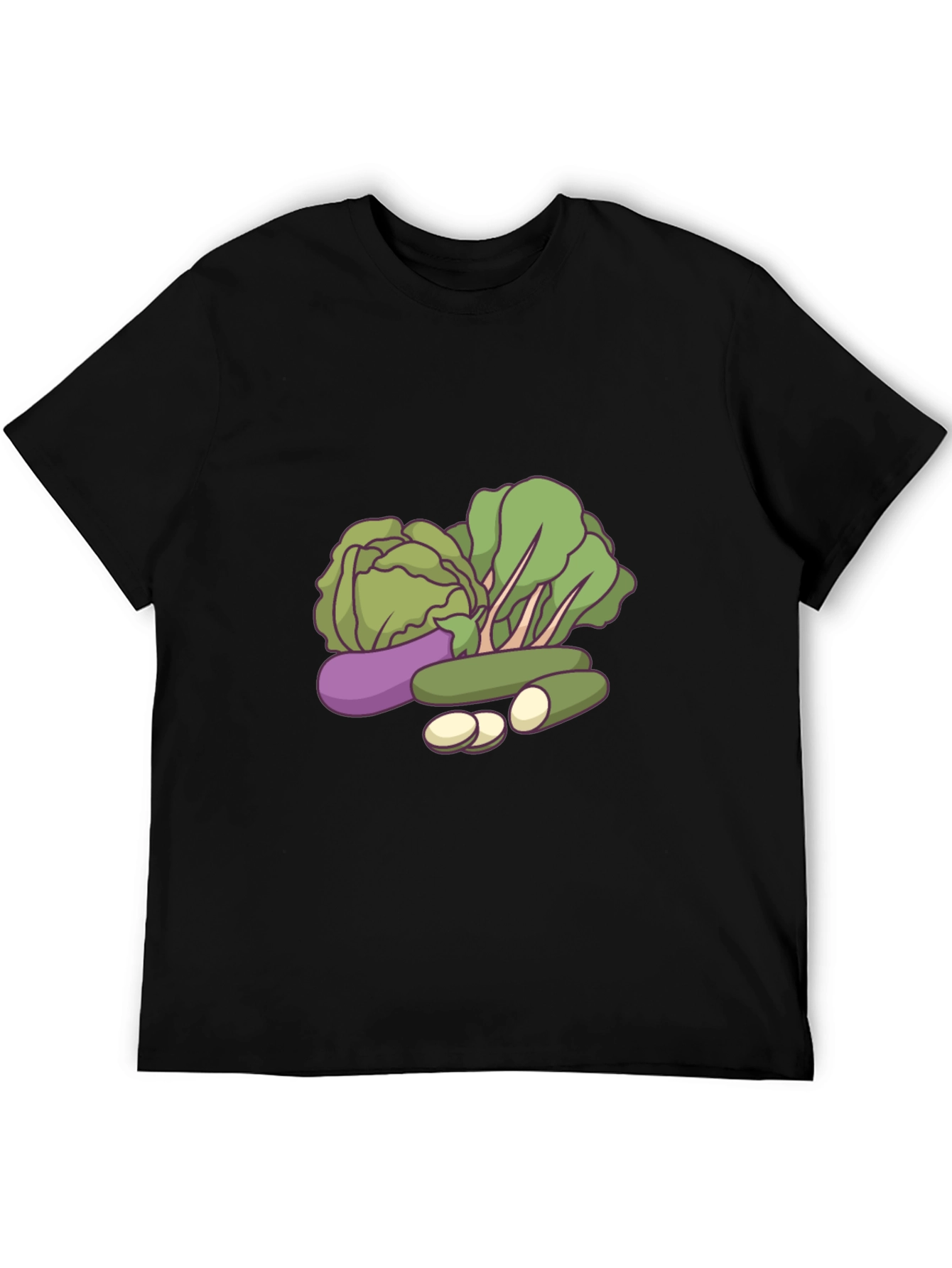 Vegetable Graphic Black T-Shirt