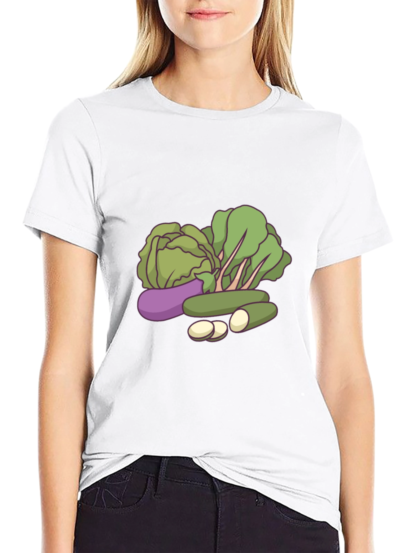 Vegetable Graphic Black T-Shirt