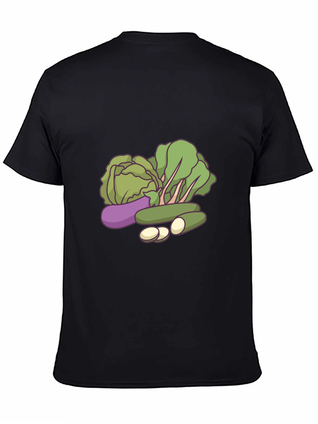Vegetable Graphic Black T-Shirt