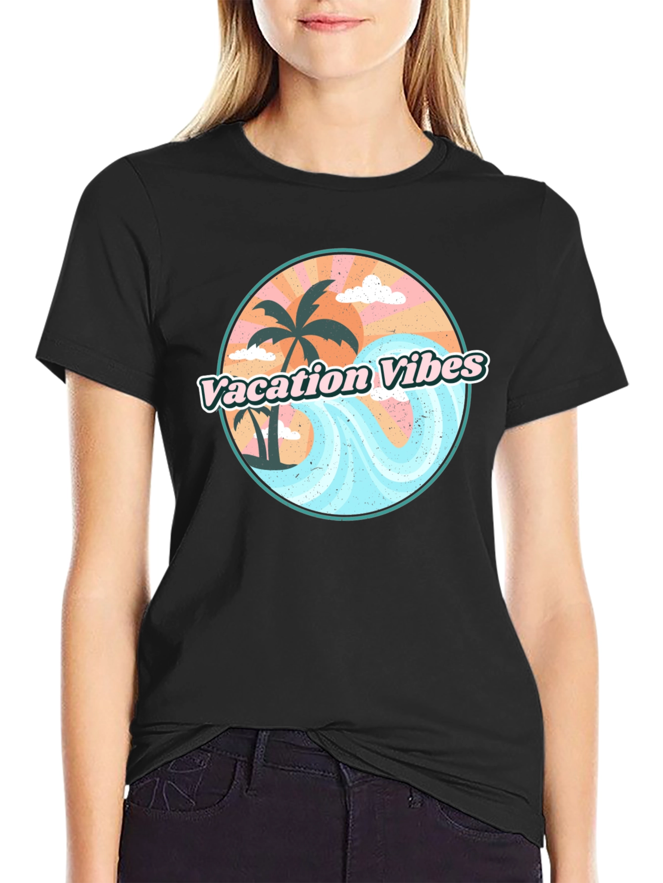 Vacation Vibes Graphic Tee - Mens Black T-Shirt