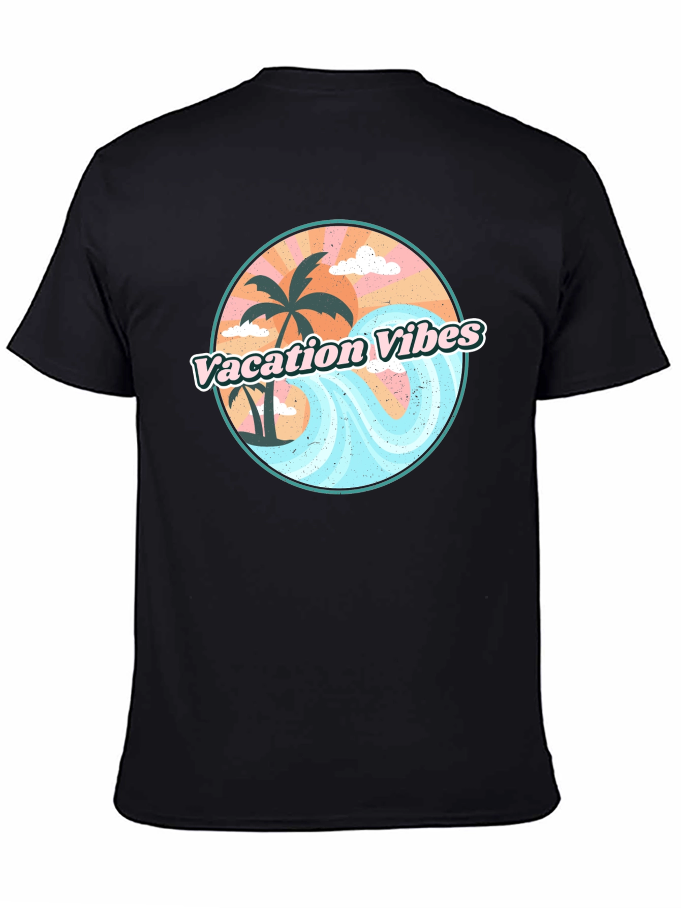 Vacation Vibes Graphic Tee - Mens Black T-Shirt