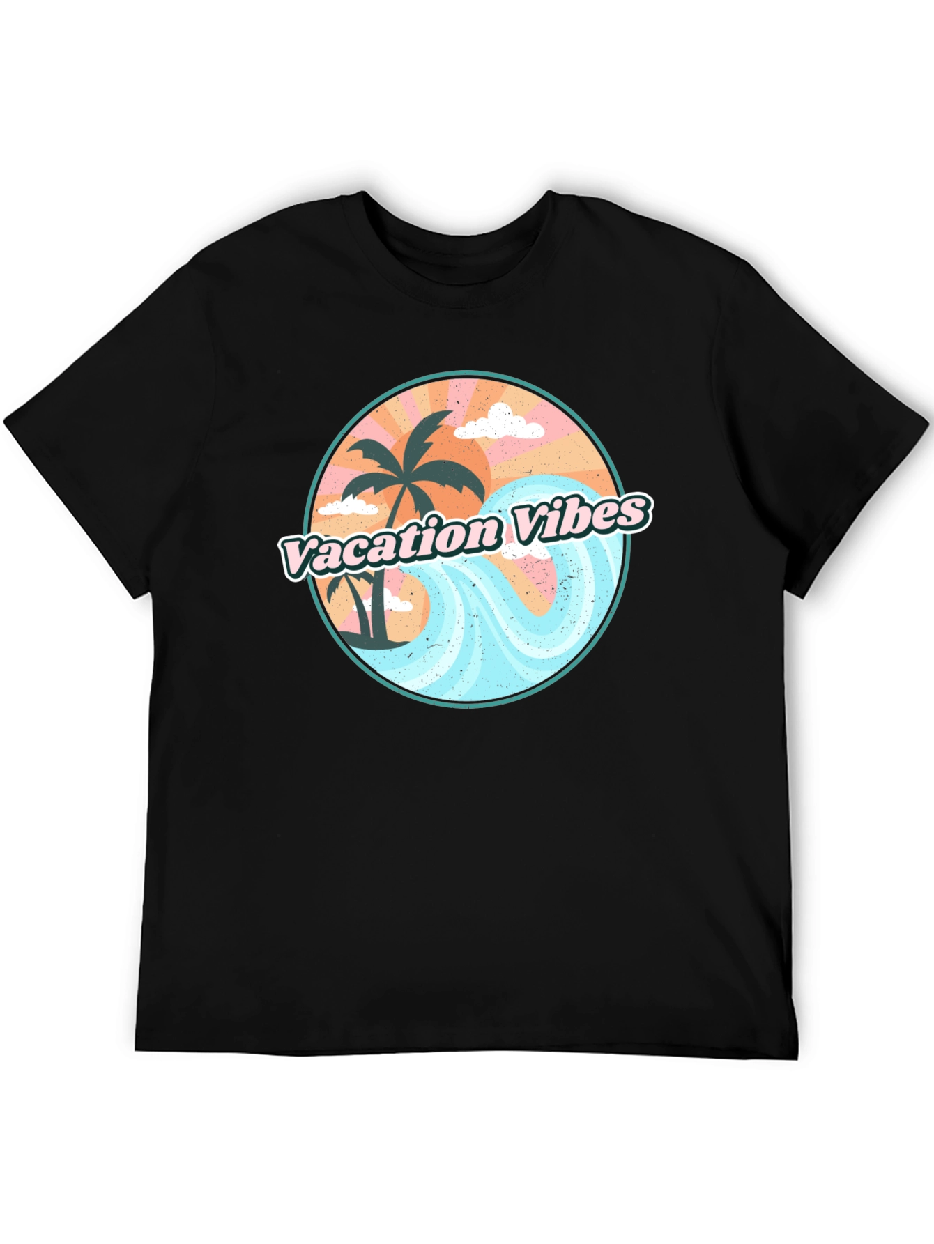 Vacation Vibes Graphic Tee - Mens Black T-Shirt