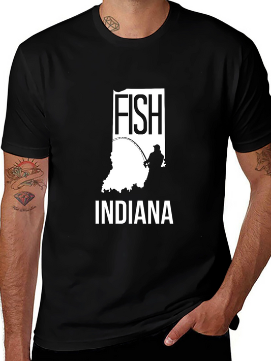 Fishing Indiana State Graphic T-Shirt - Angler Tee