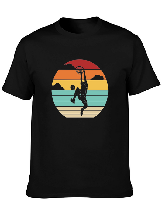 Basketball Sunset Graphic Tee - Vintage Style