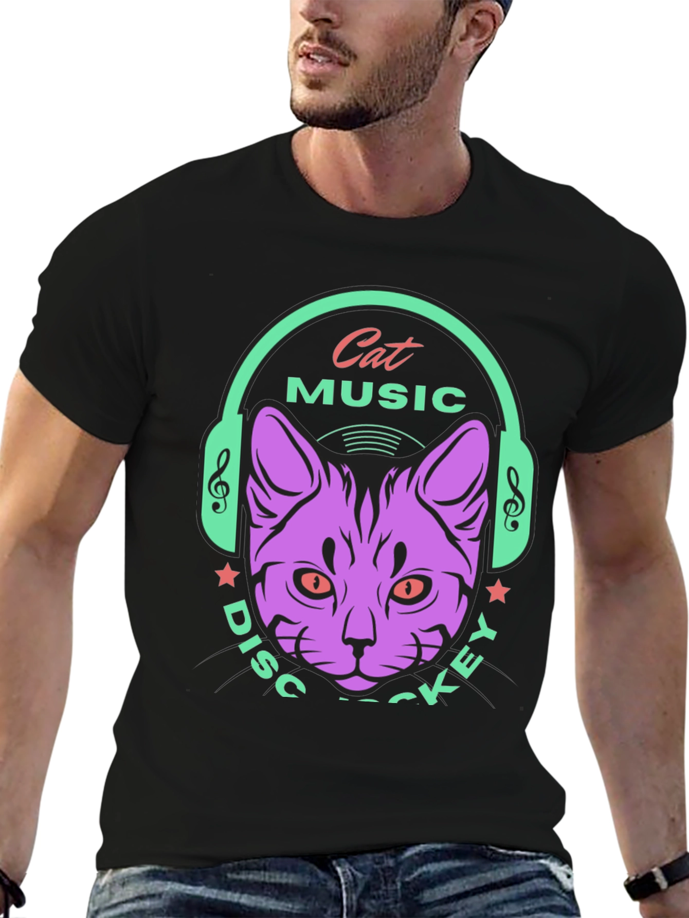 Cat Music DJ Graphic Tee