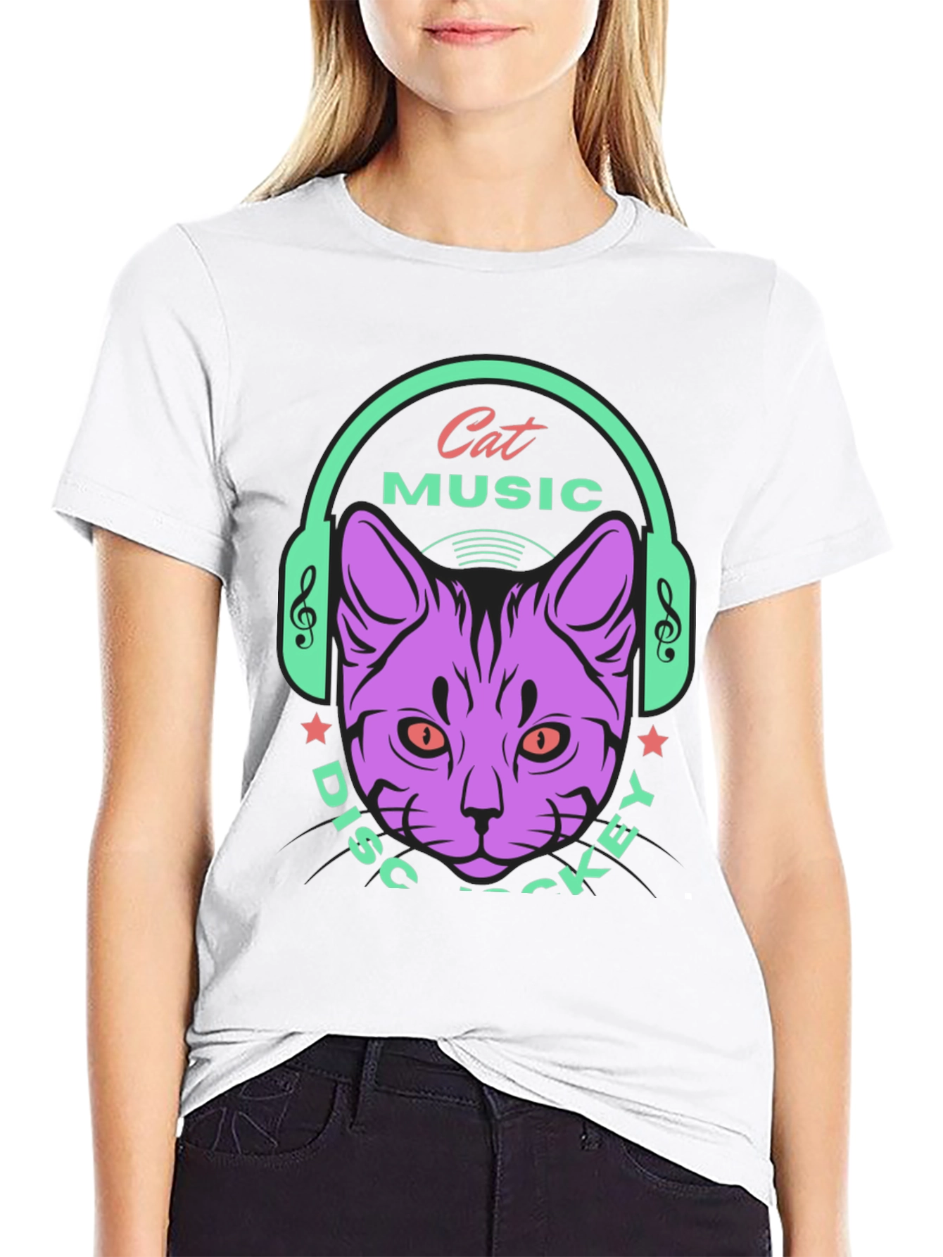 Cat Music DJ Graphic Tee