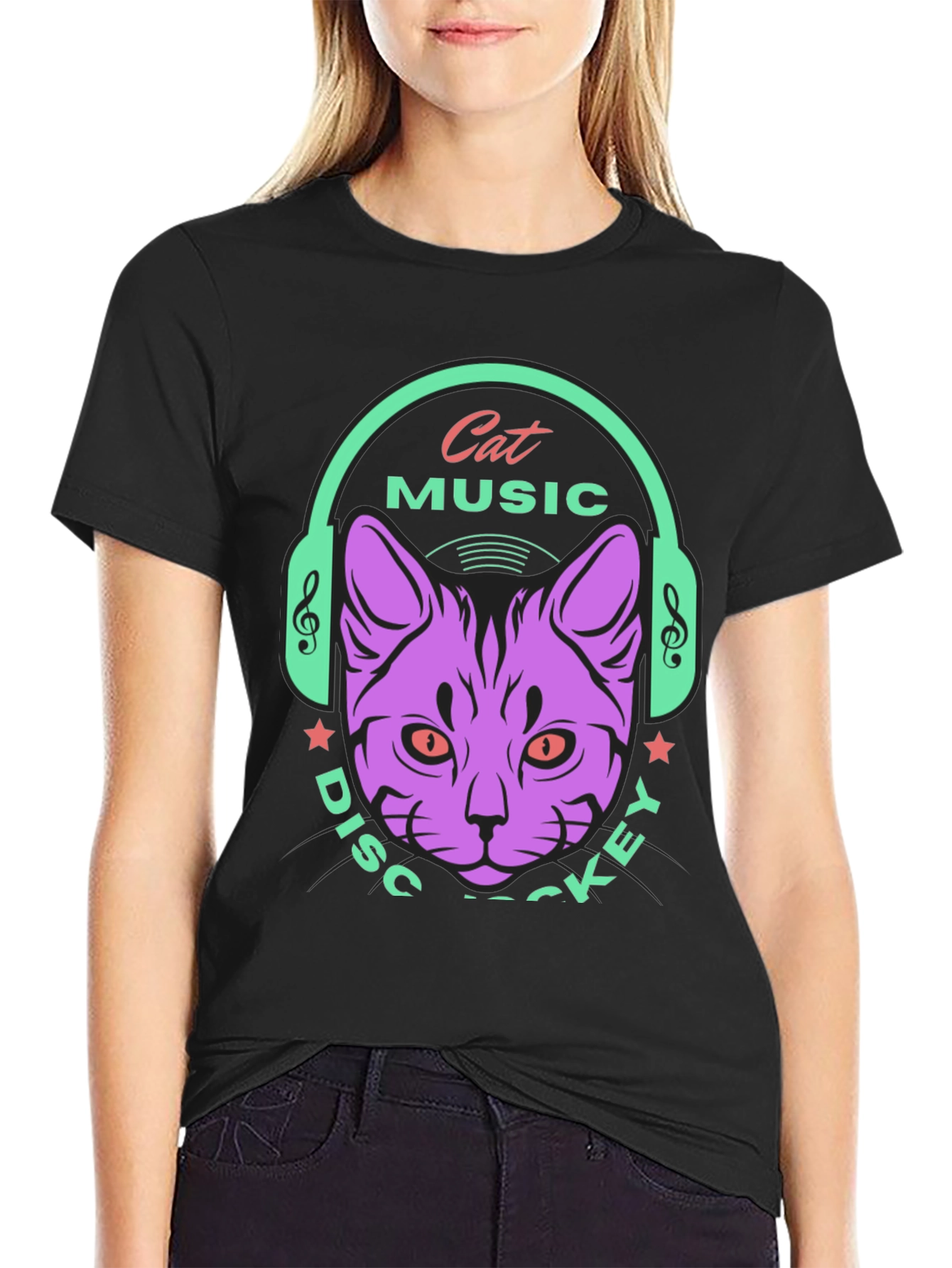 Cat Music DJ Graphic Tee