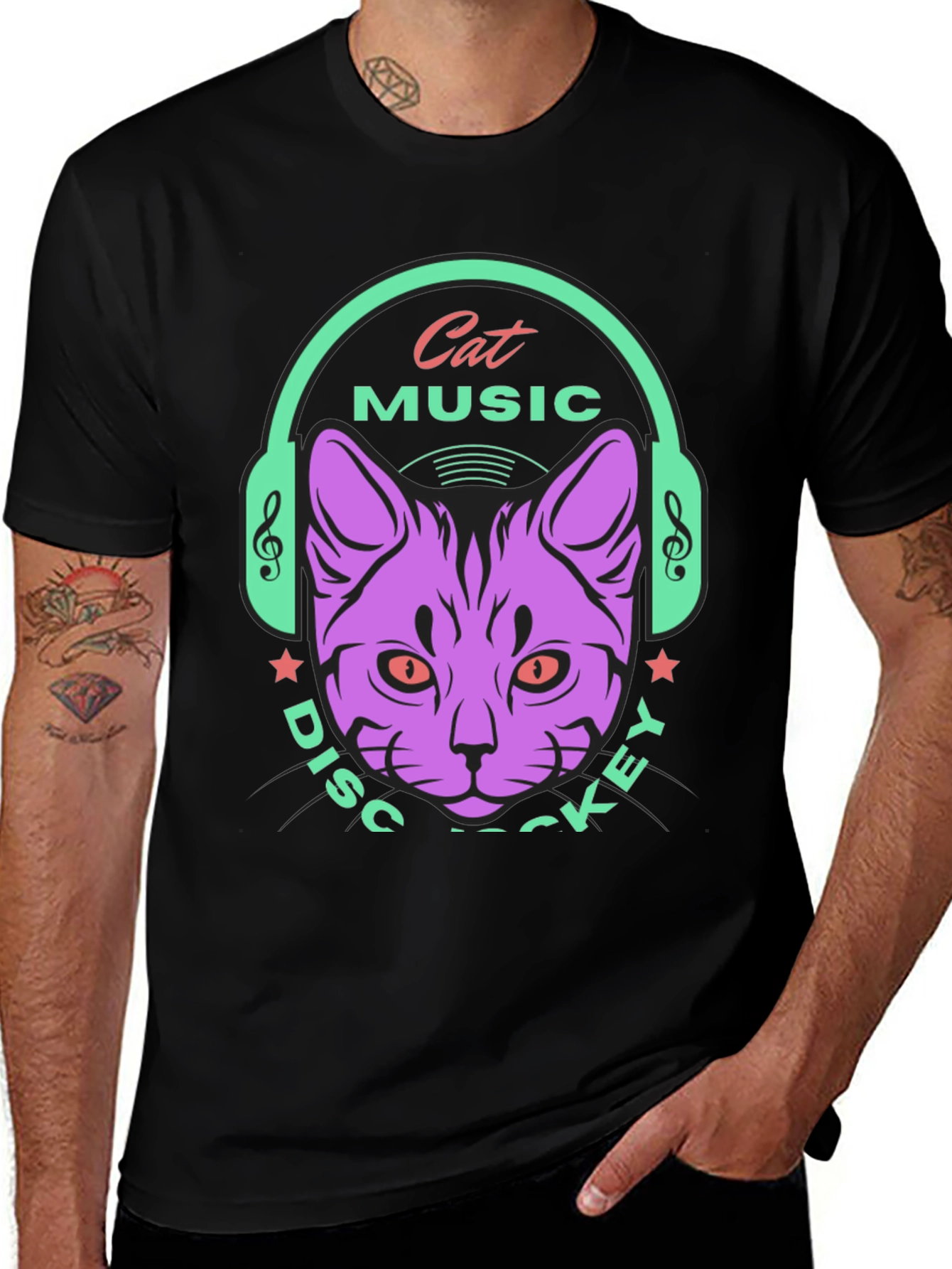 Cat Music DJ Graphic Tee