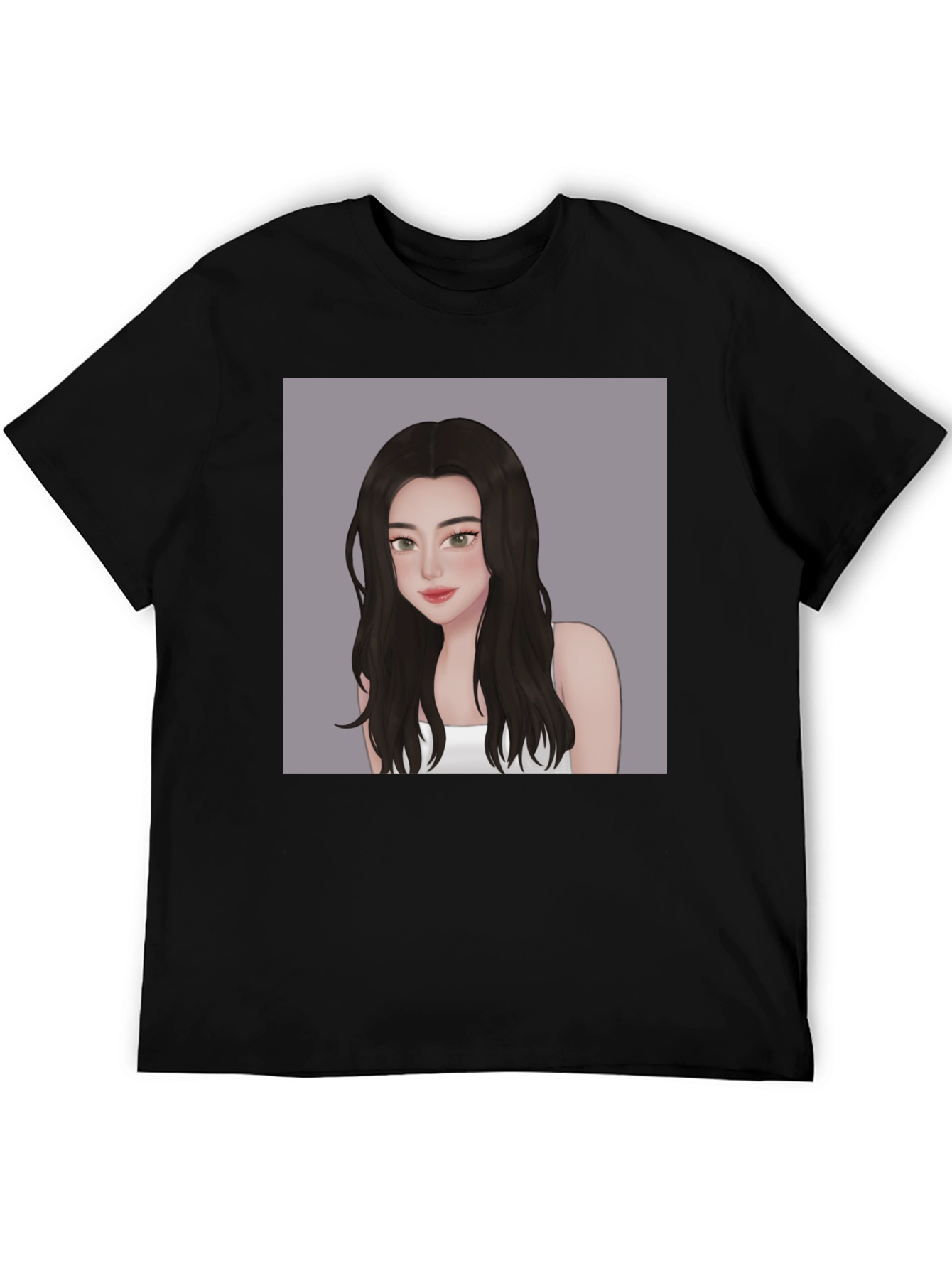 Stylish Black T-Shirt with Anime Girl Graphic