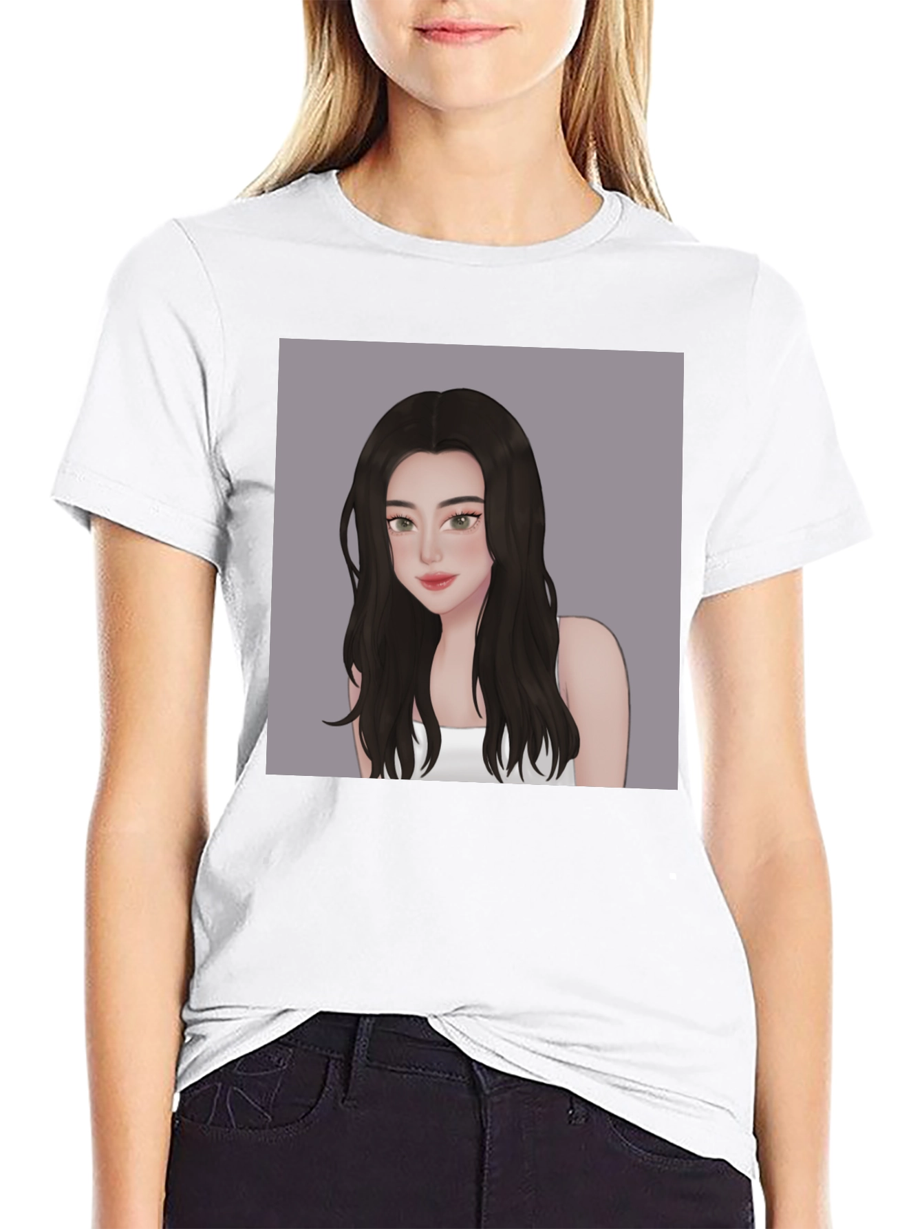 Stylish Black T-Shirt with Anime Girl Graphic