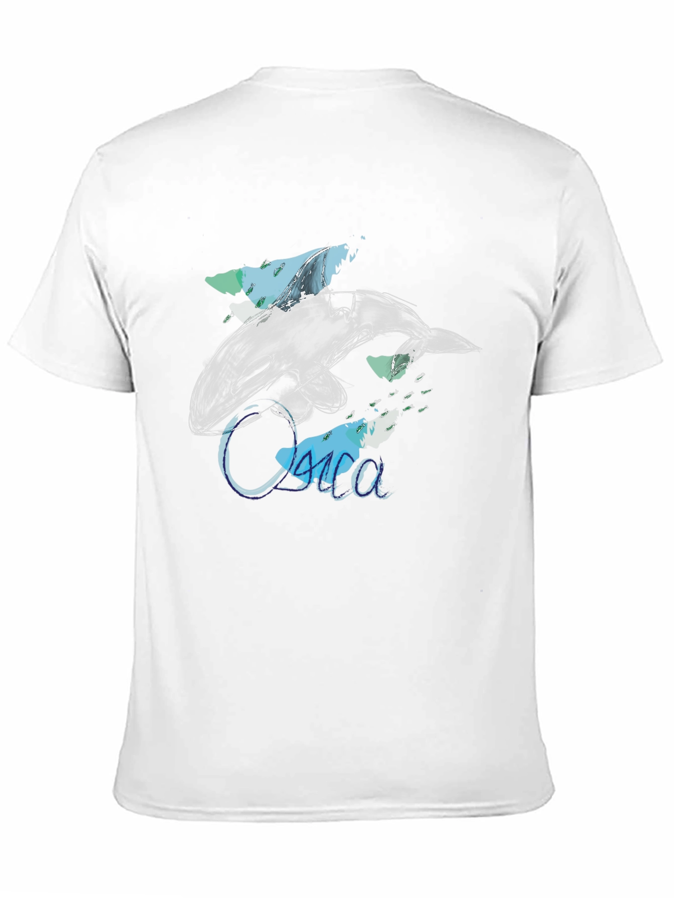 Orca Sketch Graphic Tee - Black Cotton T-Shirt
