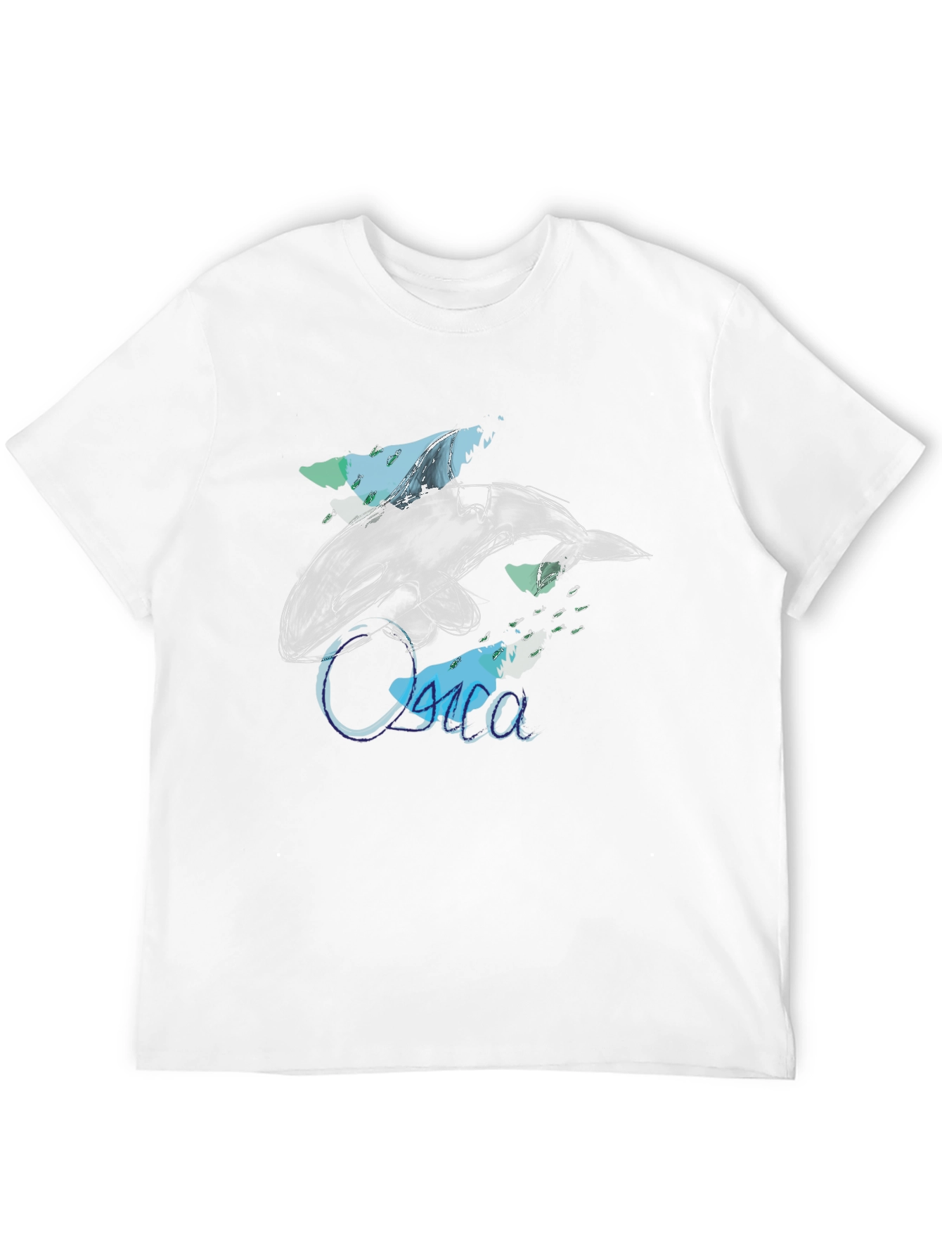 Orca Sketch Graphic Tee - Black Cotton T-Shirt