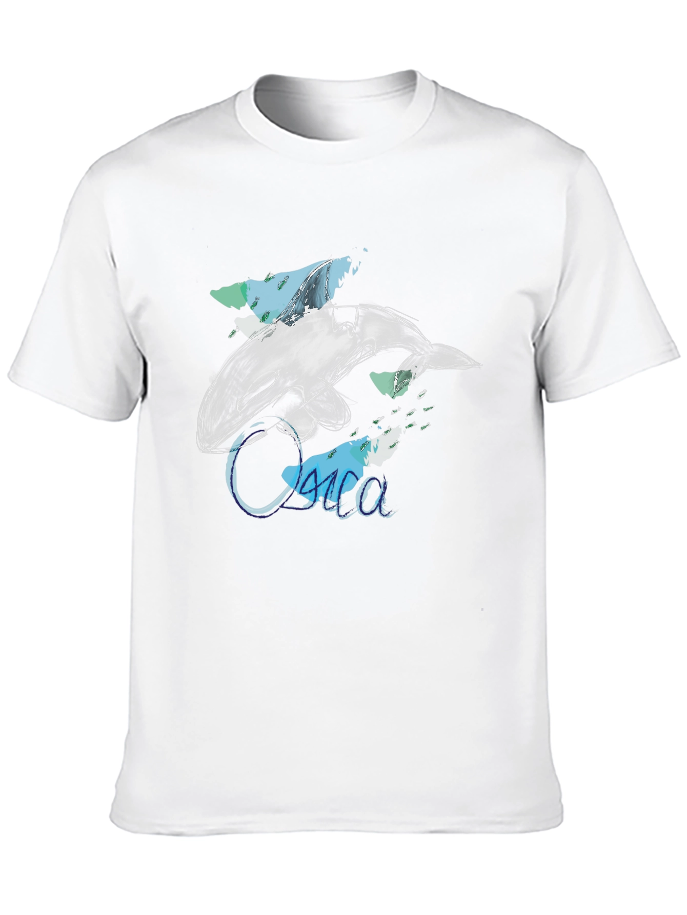 Orca Sketch Graphic Tee - Black Cotton T-Shirt