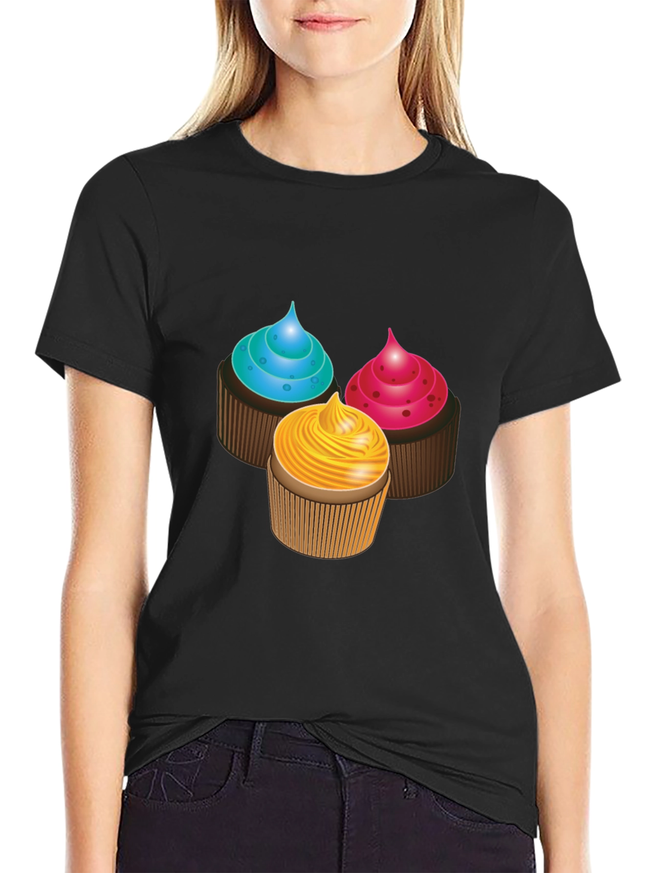 Cupcake Graphic T-Shirt - Sweet Treat Design
