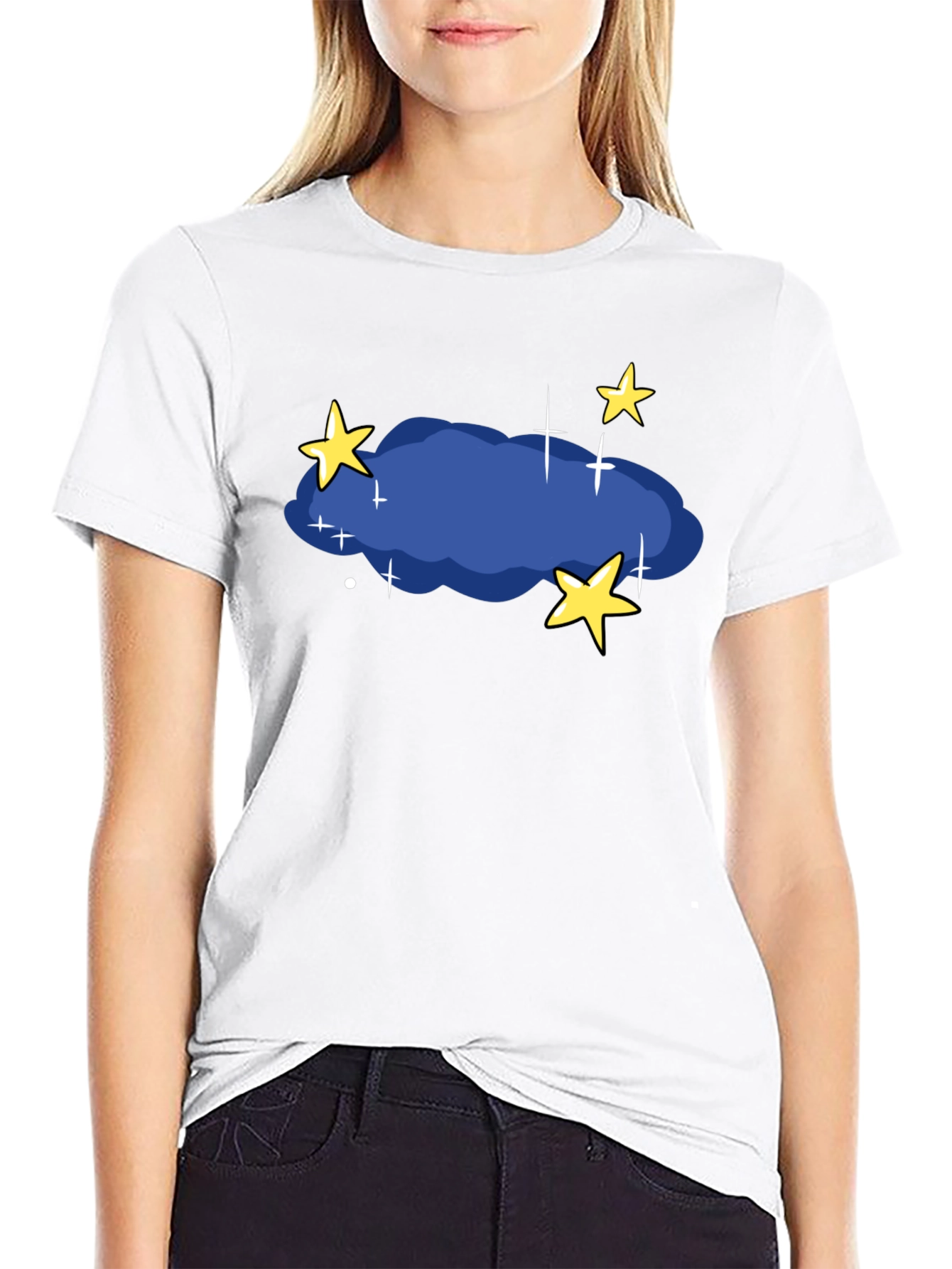 Night Sky T-Shirt - Stars and Cloud Graphic Tee