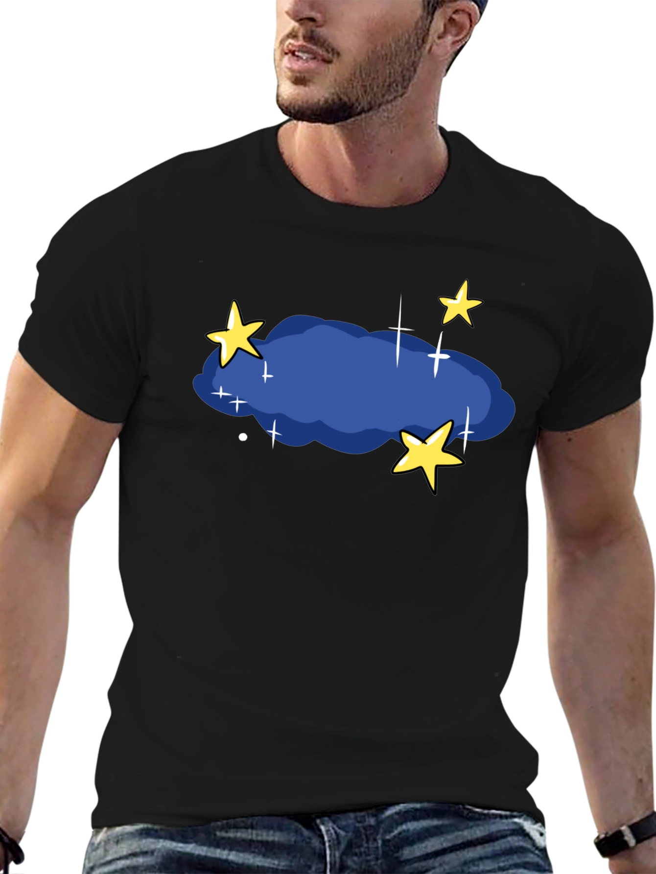 Night Sky T-Shirt - Stars and Cloud Graphic Tee