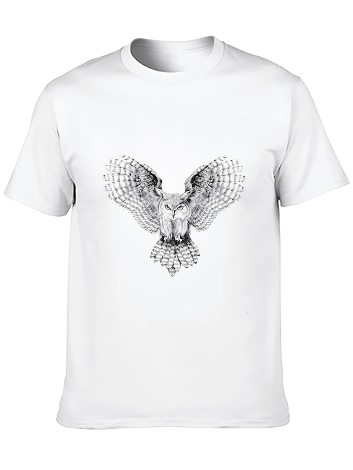 Mens Black Owl Graphic Tee