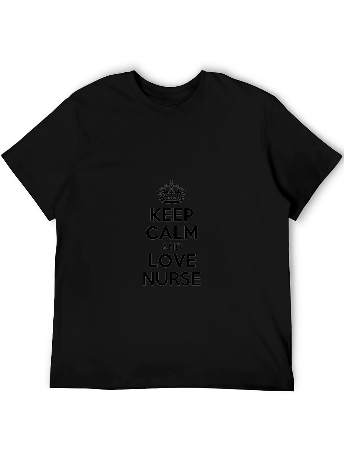 Keep Calm and Love Nurse Black T-Shirt