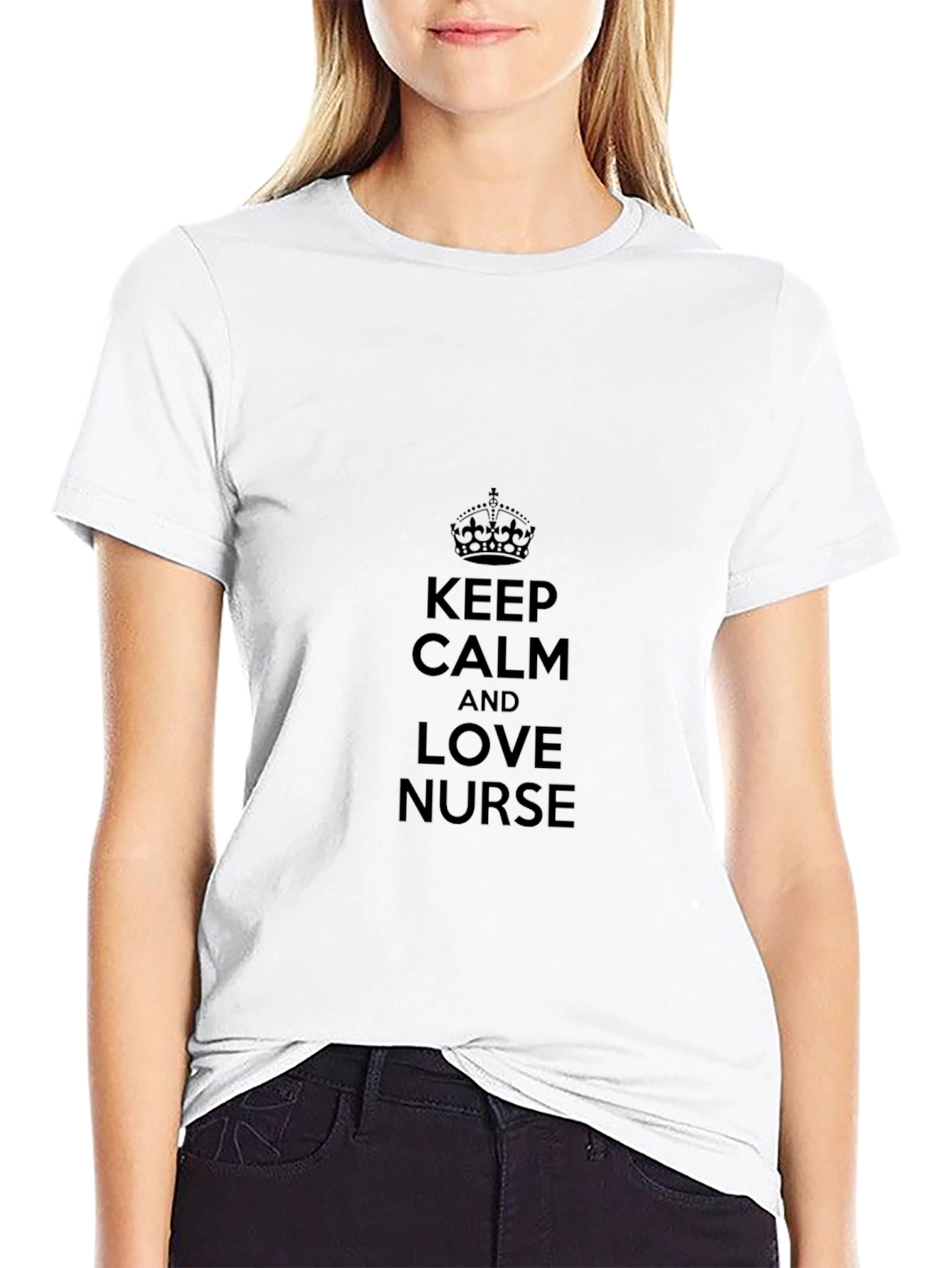Keep Calm and Love Nurse Black T-Shirt