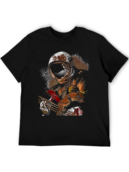 Astronaut Guitar Player Graphic T-Shirt - Cool Space Design
