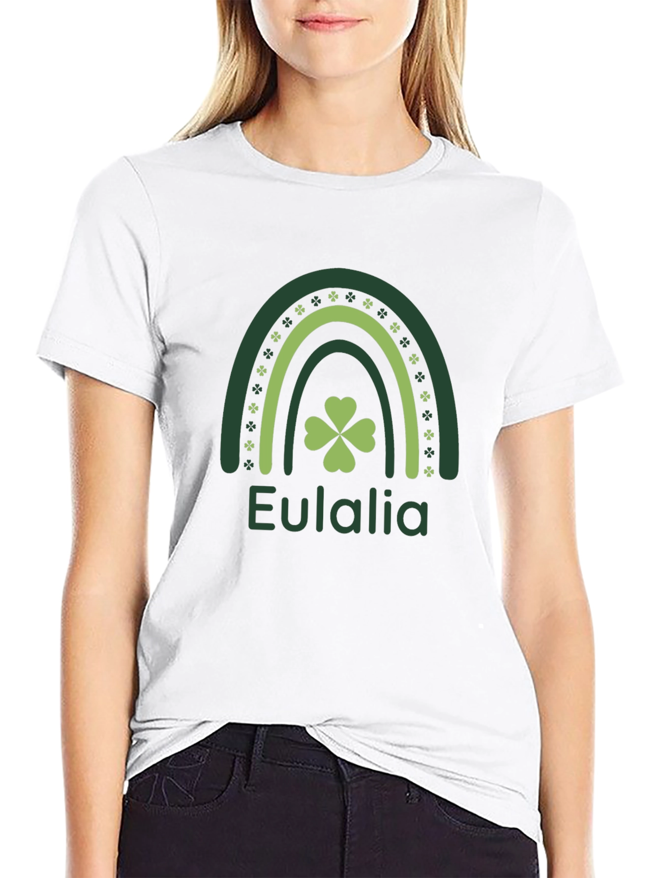 Eulalia St. Patricks Day Rainbow Shamrock T-Shirt