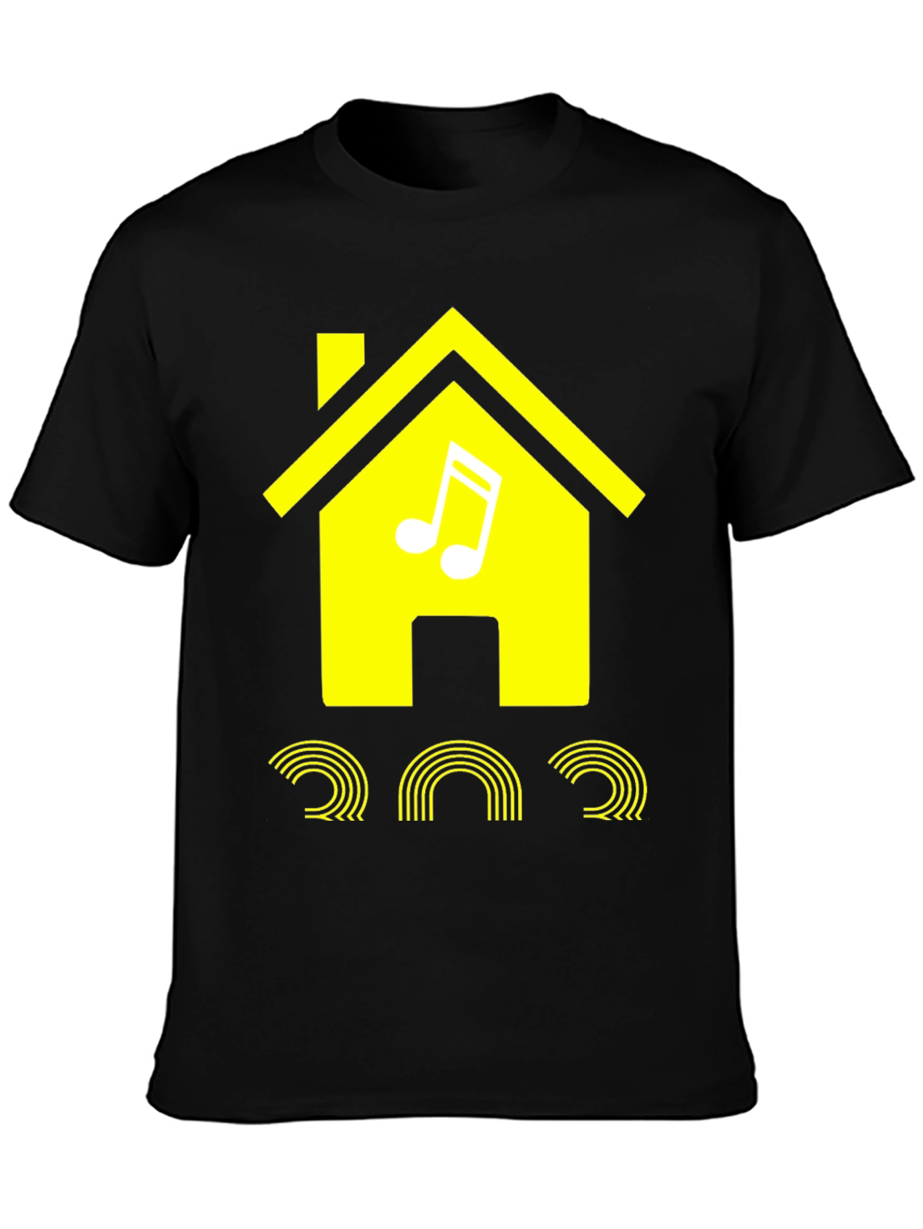 House Music Graphic Tee - Stylish Black Cotton T-Shirt