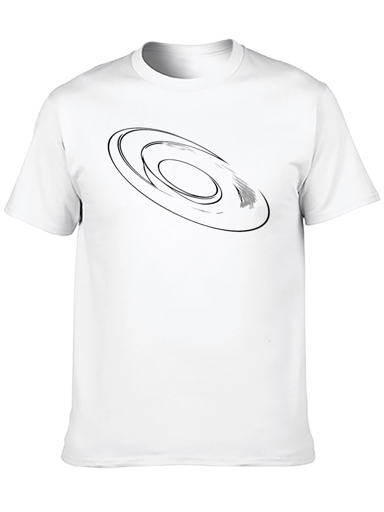 Mens Black Graphic Tee - Abstract Circle Design