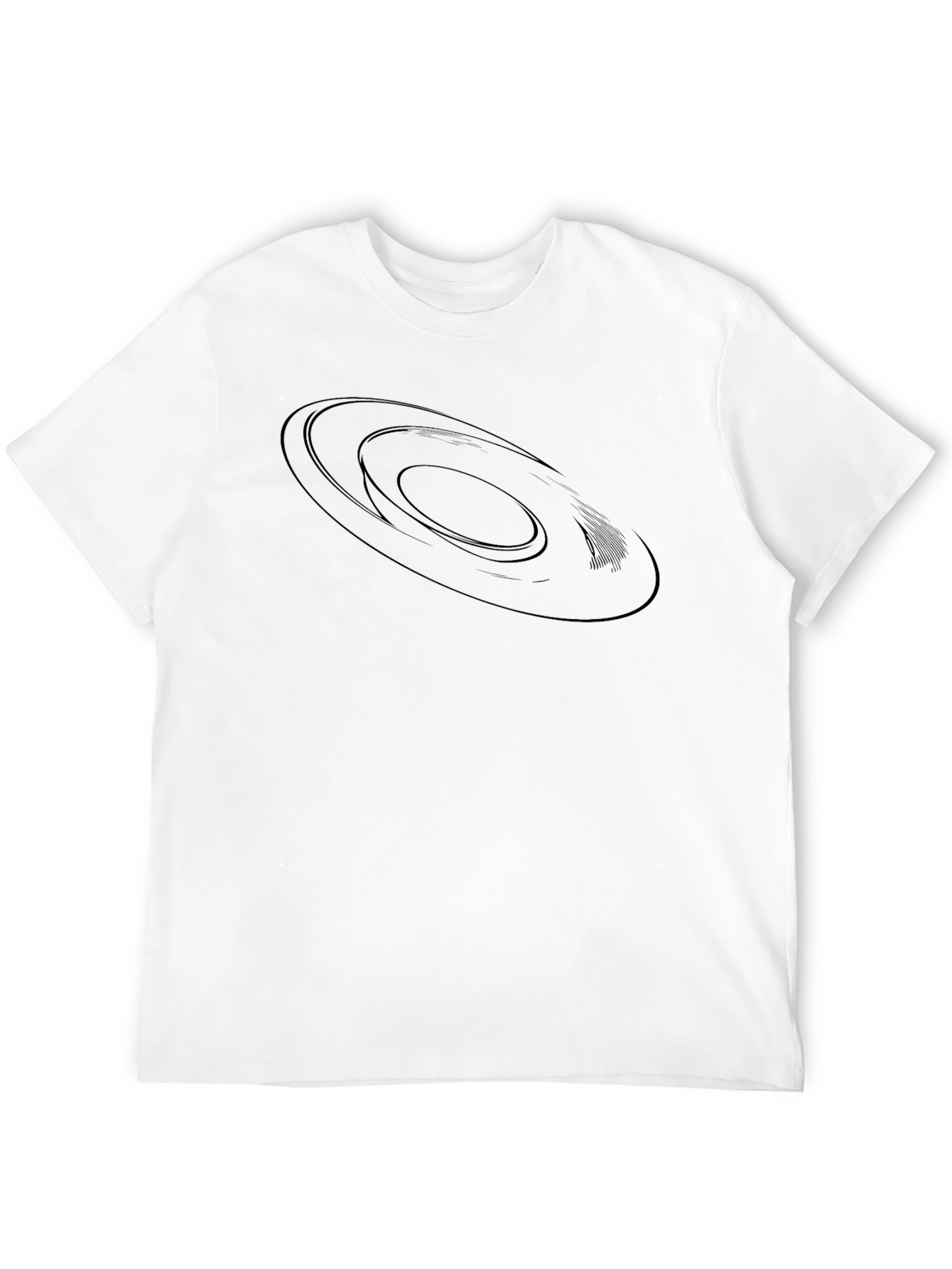 Mens Black Graphic Tee - Abstract Circle Design
