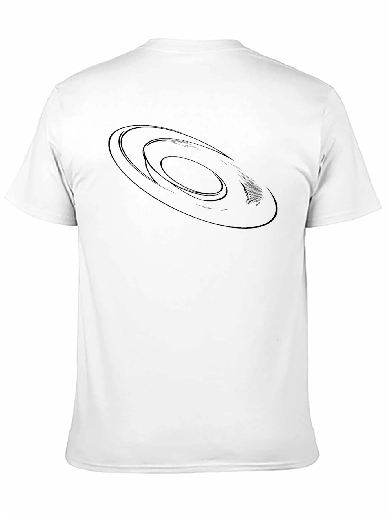 Mens Black Graphic Tee - Abstract Circle Design
