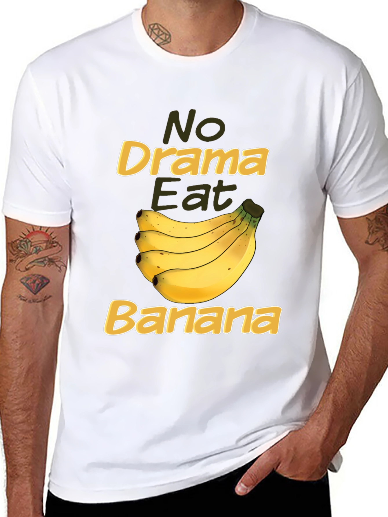 No Drama Eat Banana Funny Graphic Tee