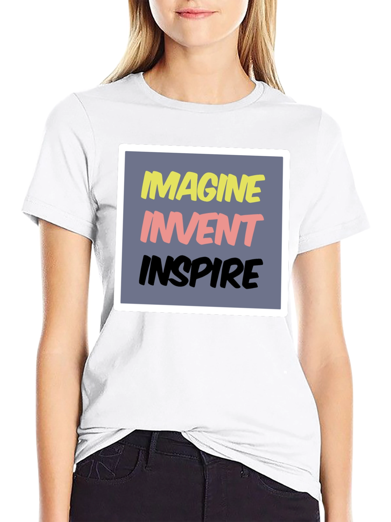 Imagine Invent Inspire Graphic T-Shirt - Black