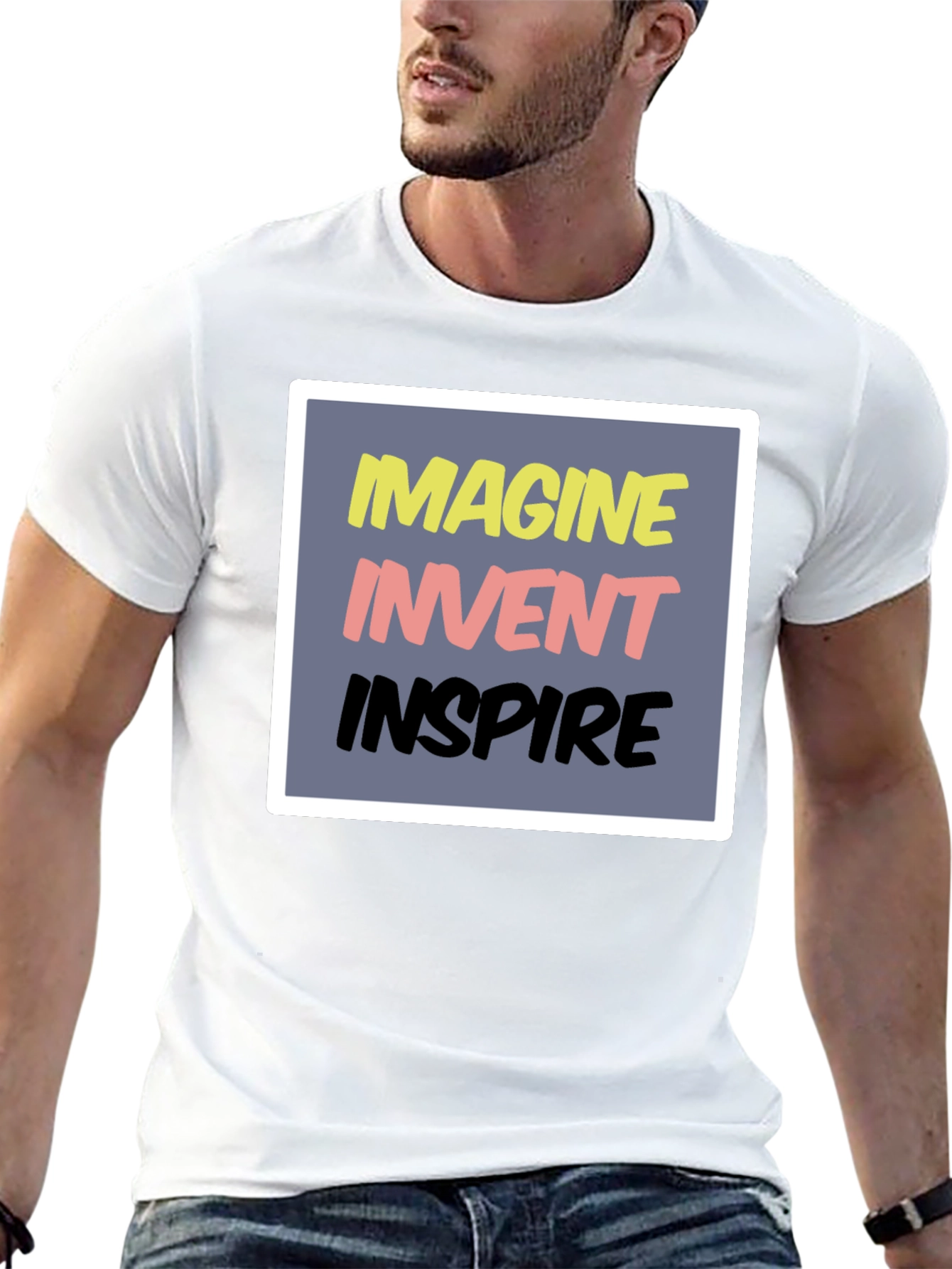 Imagine Invent Inspire Graphic T-Shirt - Black