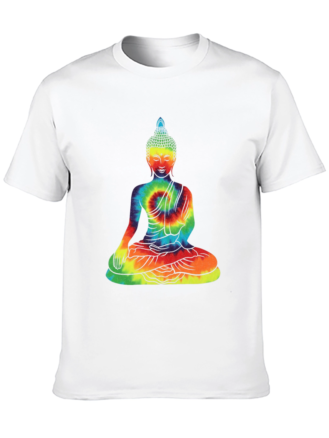 Tie-Dye Buddha Graphic Tee - Relaxed Fit Cotton Blend