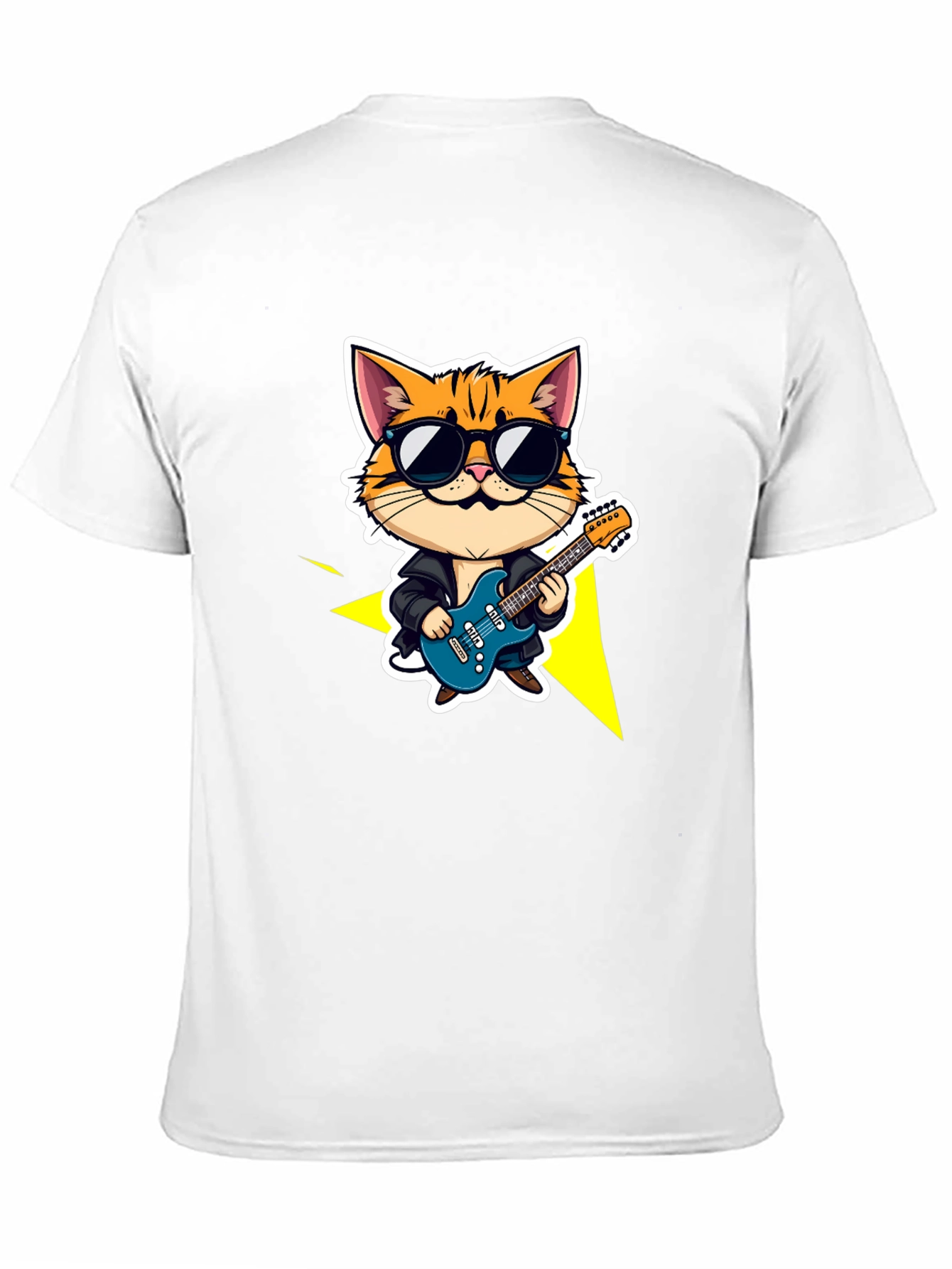 Cool Cat Guitarist Black T-Shirt