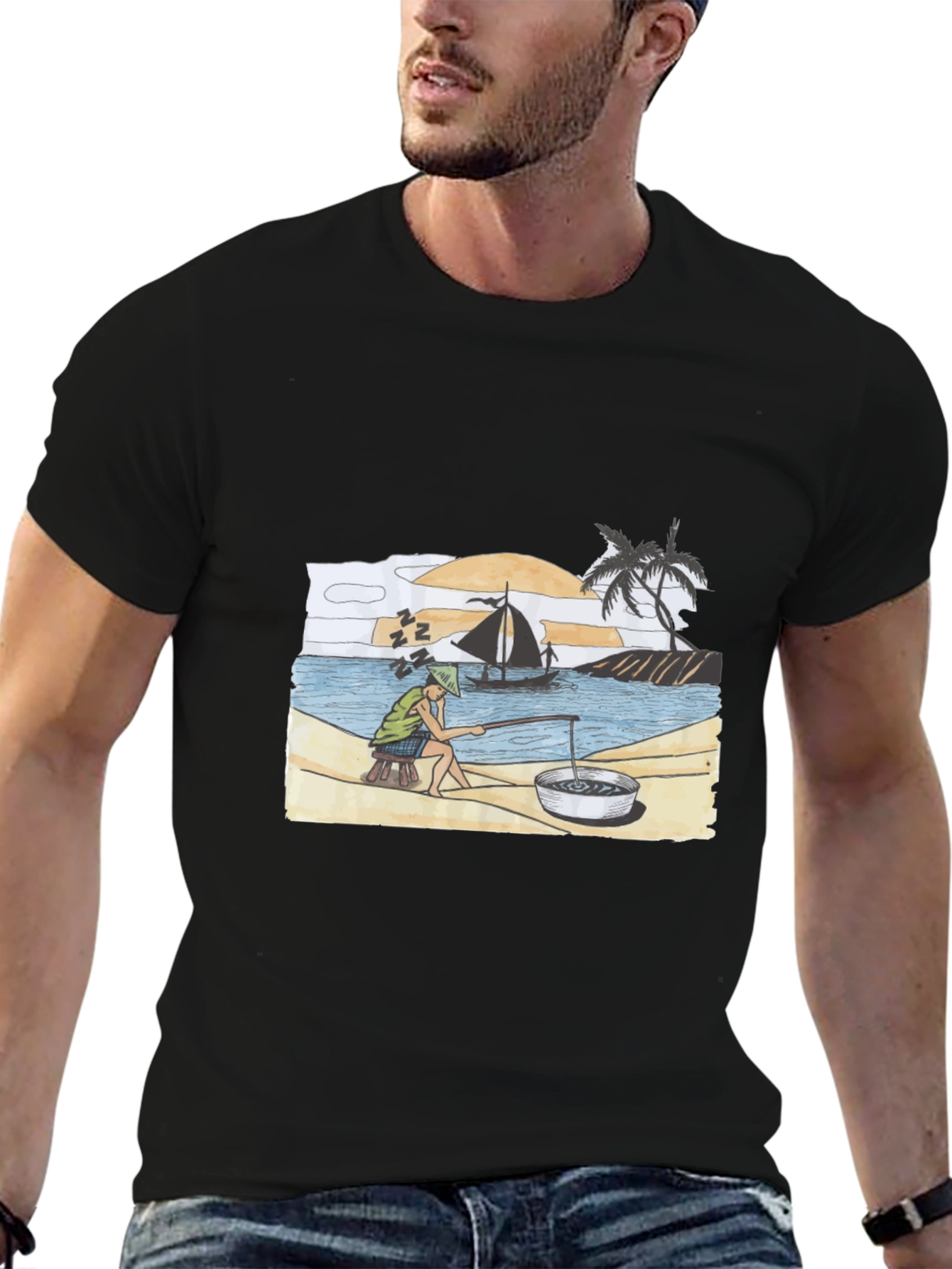 Island Fisherman Graphic T-Shirt