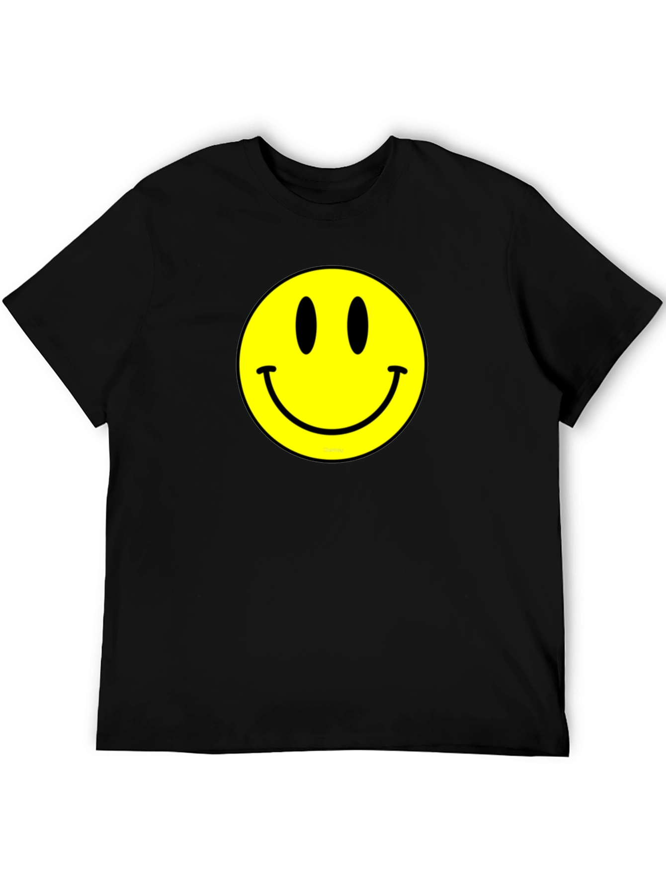 Classic Smiley Face Graphic Tee - Black