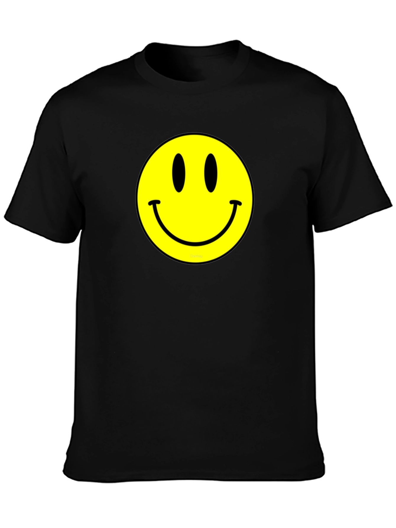 Classic Smiley Face Graphic Tee - Black