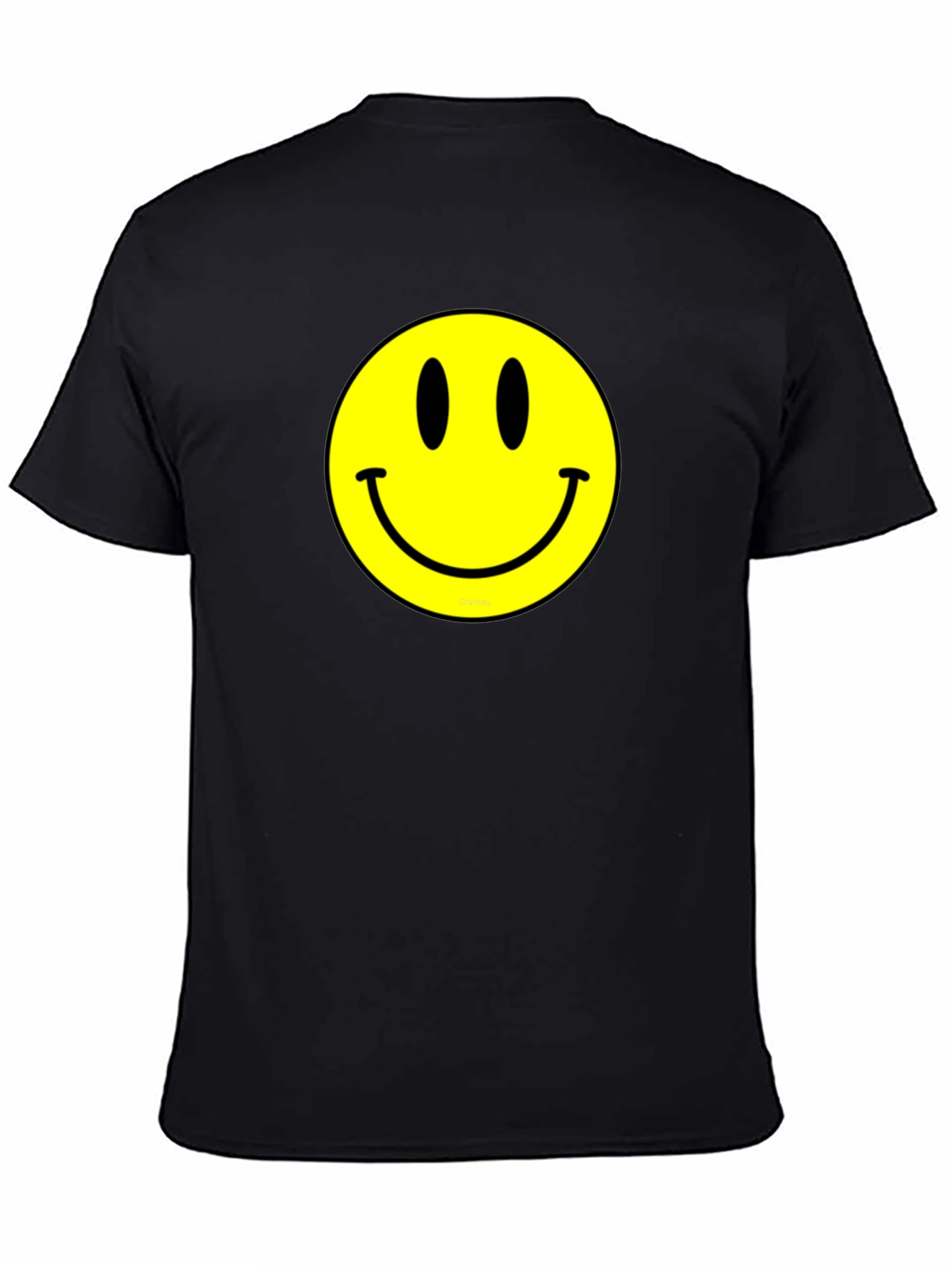 Classic Smiley Face Graphic Tee - Black