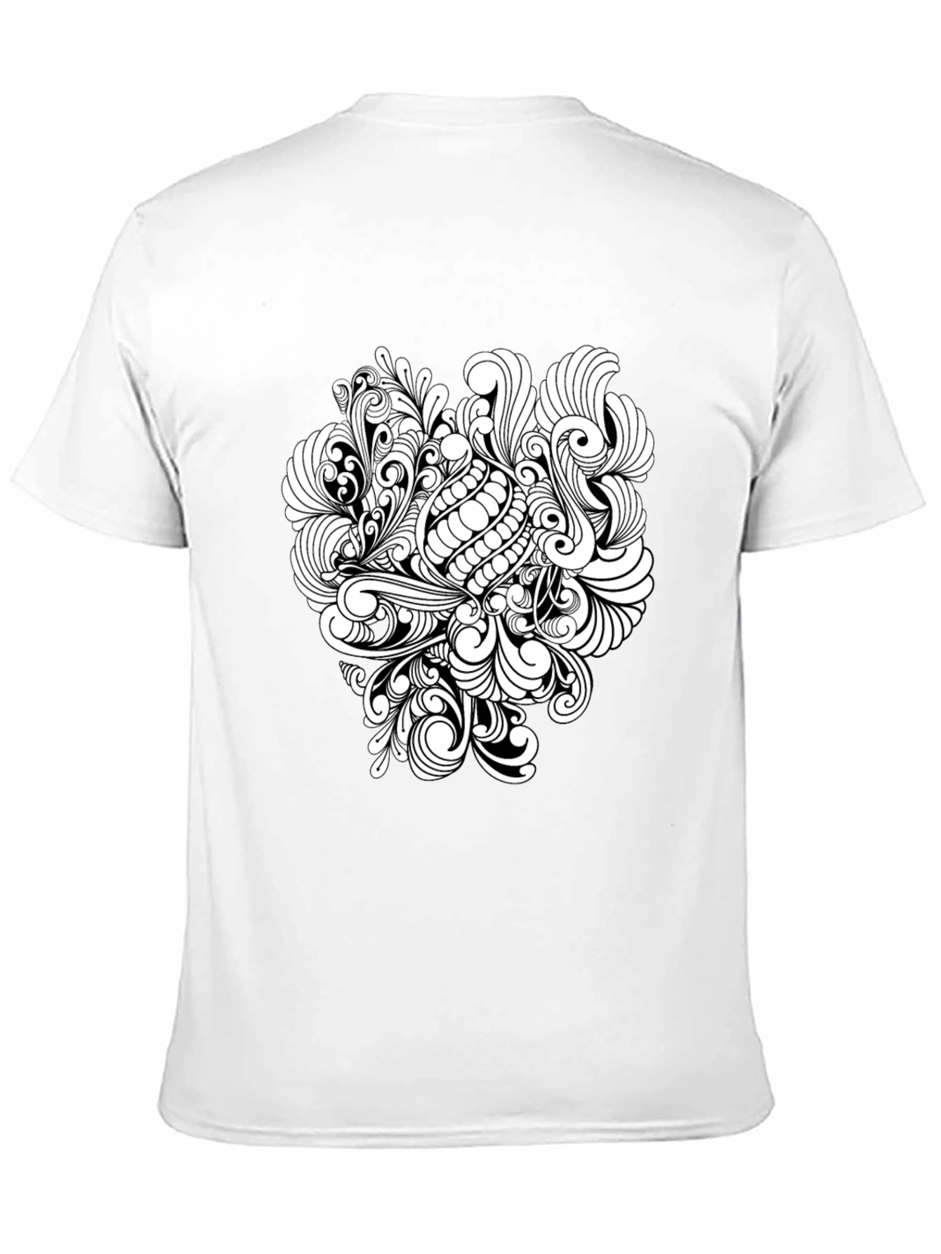 Black T-Shirt with Abstract White Design