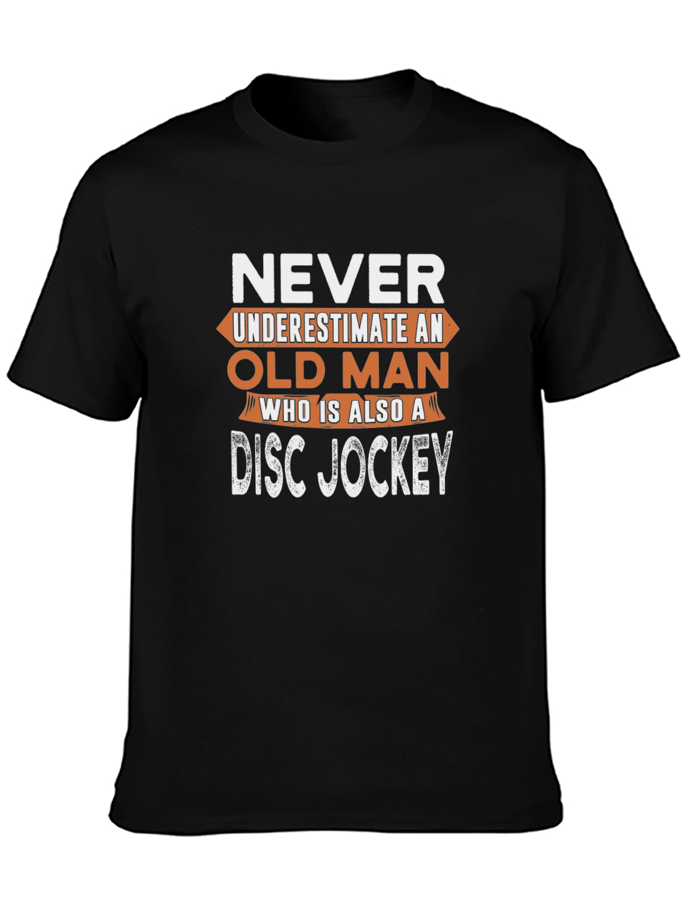 Old Man Disc Jockey Black Graphic Tee