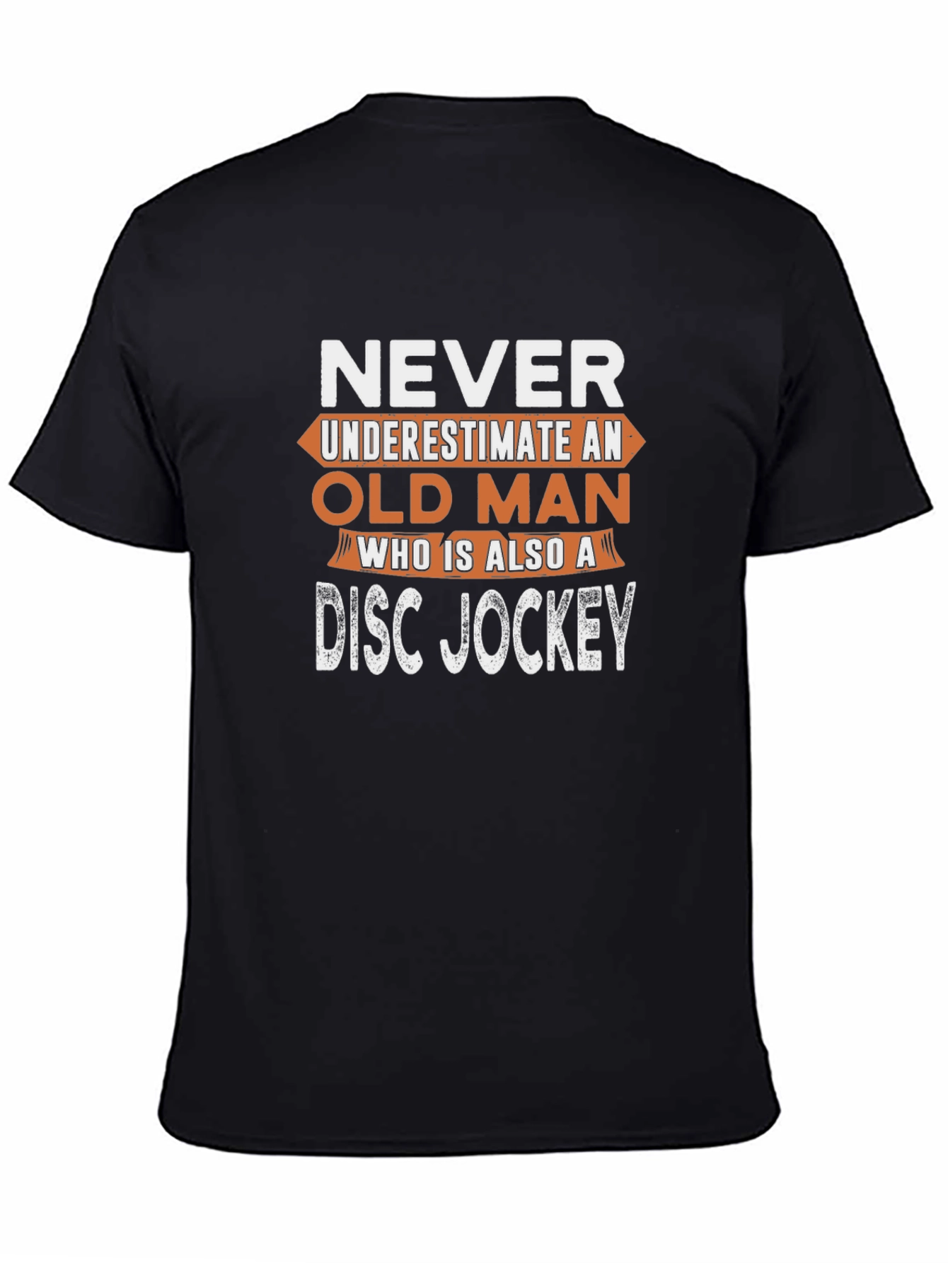 Old Man Disc Jockey Black Graphic Tee