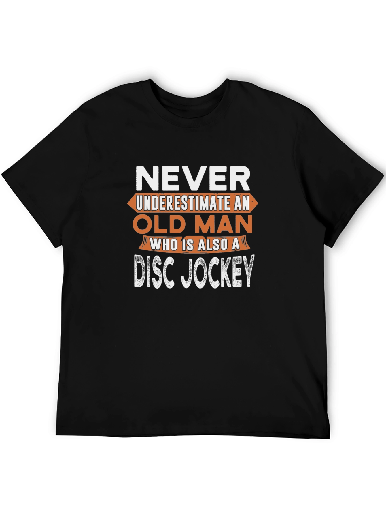 Old Man Disc Jockey Black Graphic Tee