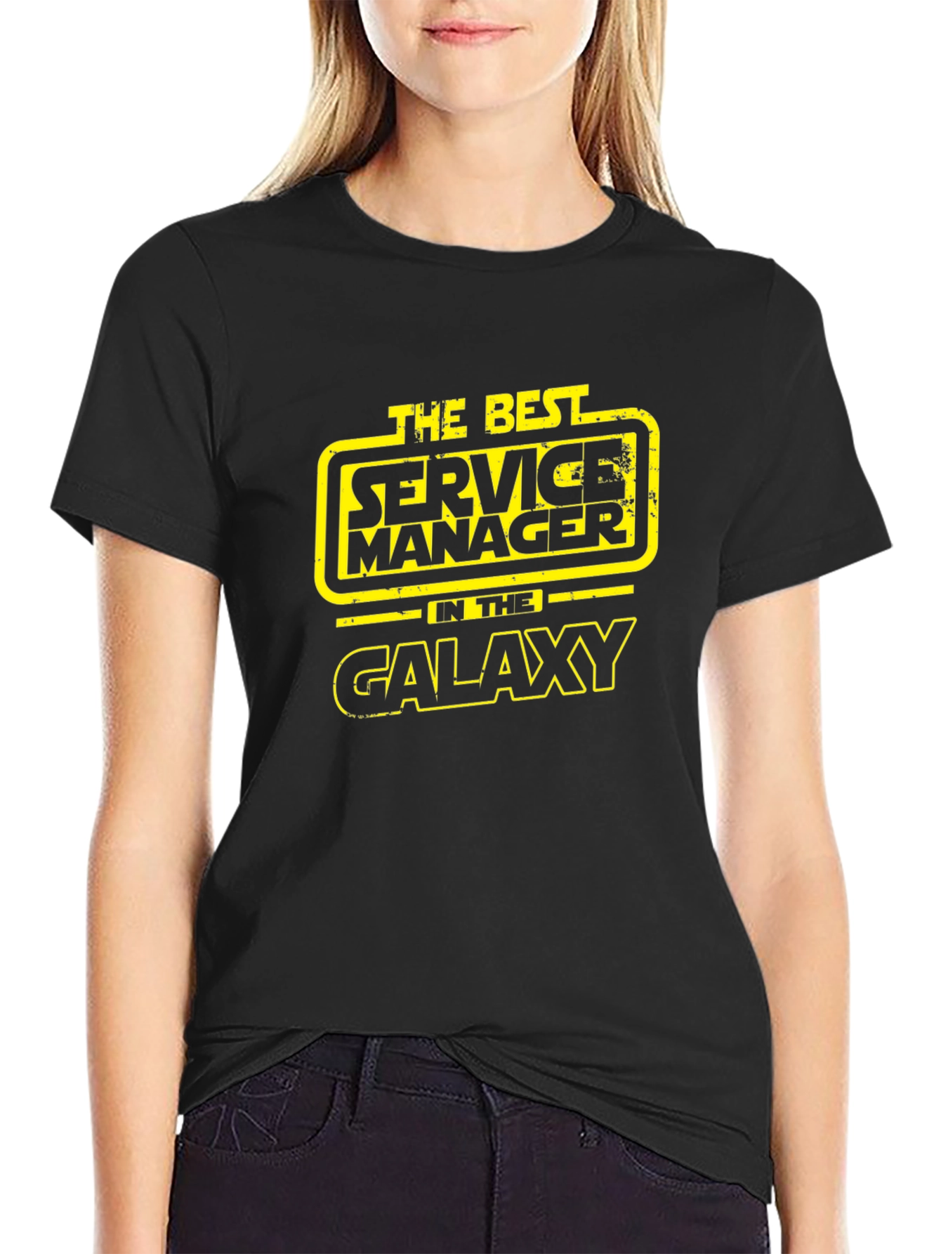 Best Service Manager in the Galaxy Black T-Shirt
