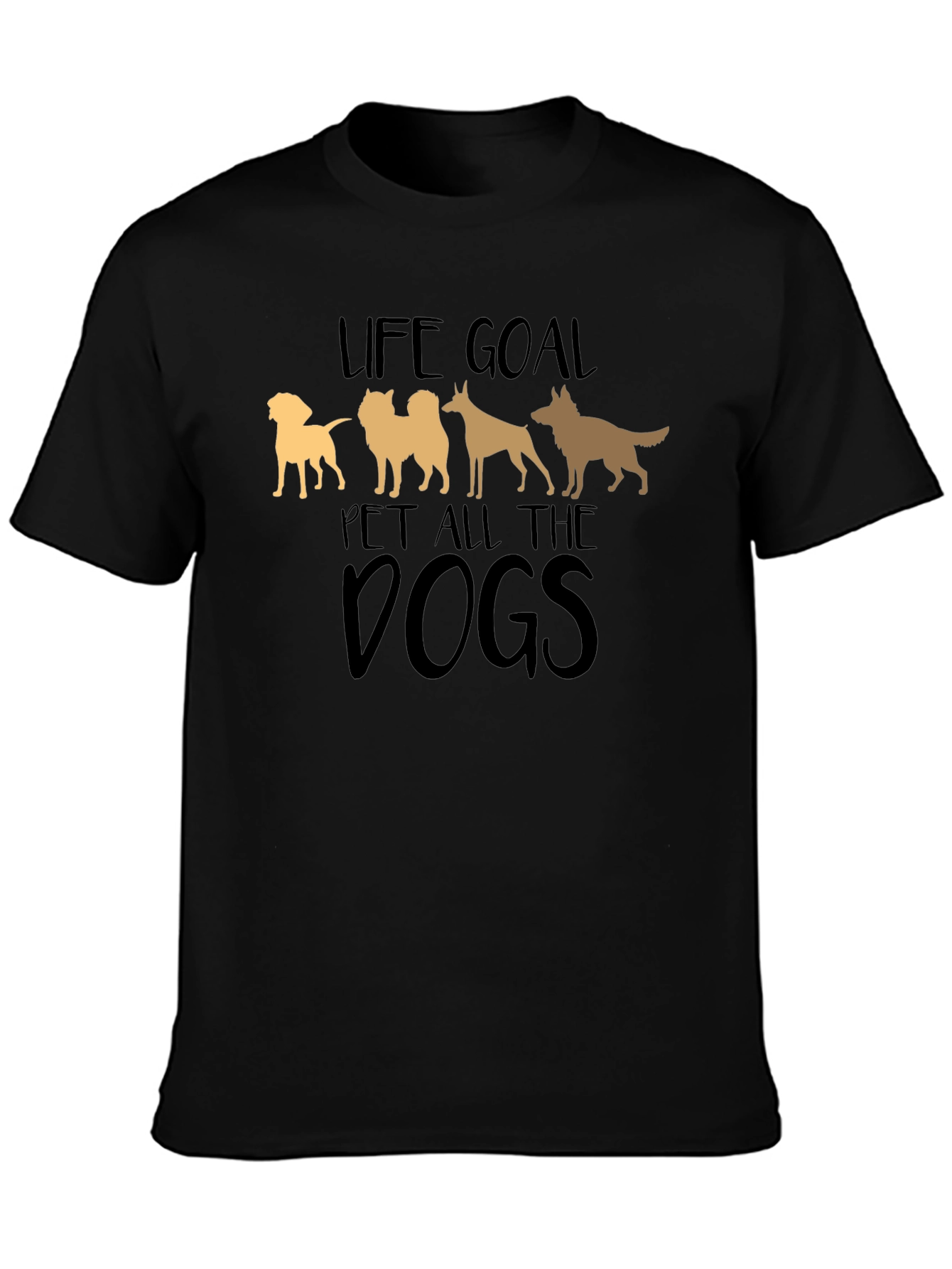 Life Goal Pet All the Dogs Black T-Shirt