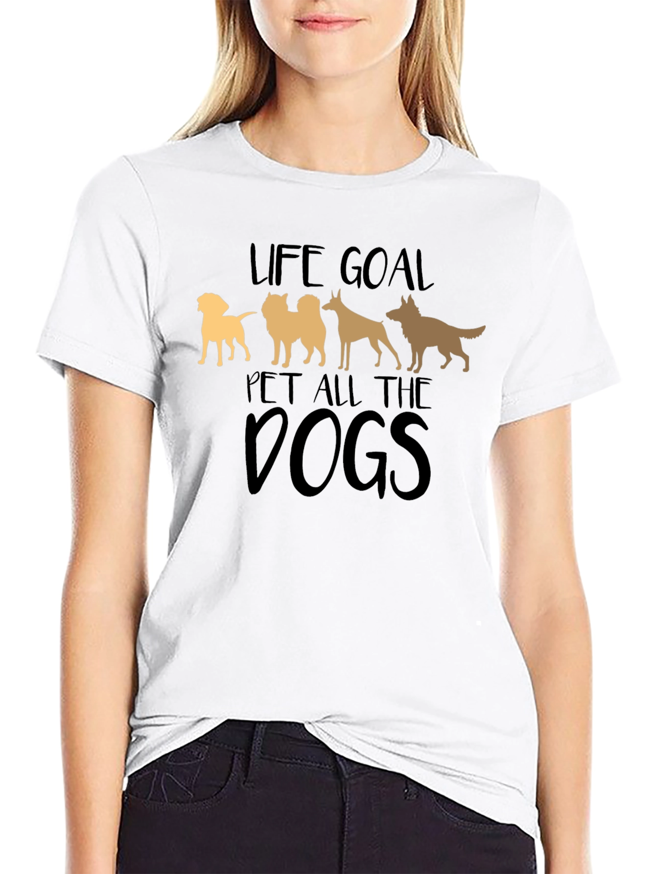 Life Goal Pet All the Dogs Black T-Shirt