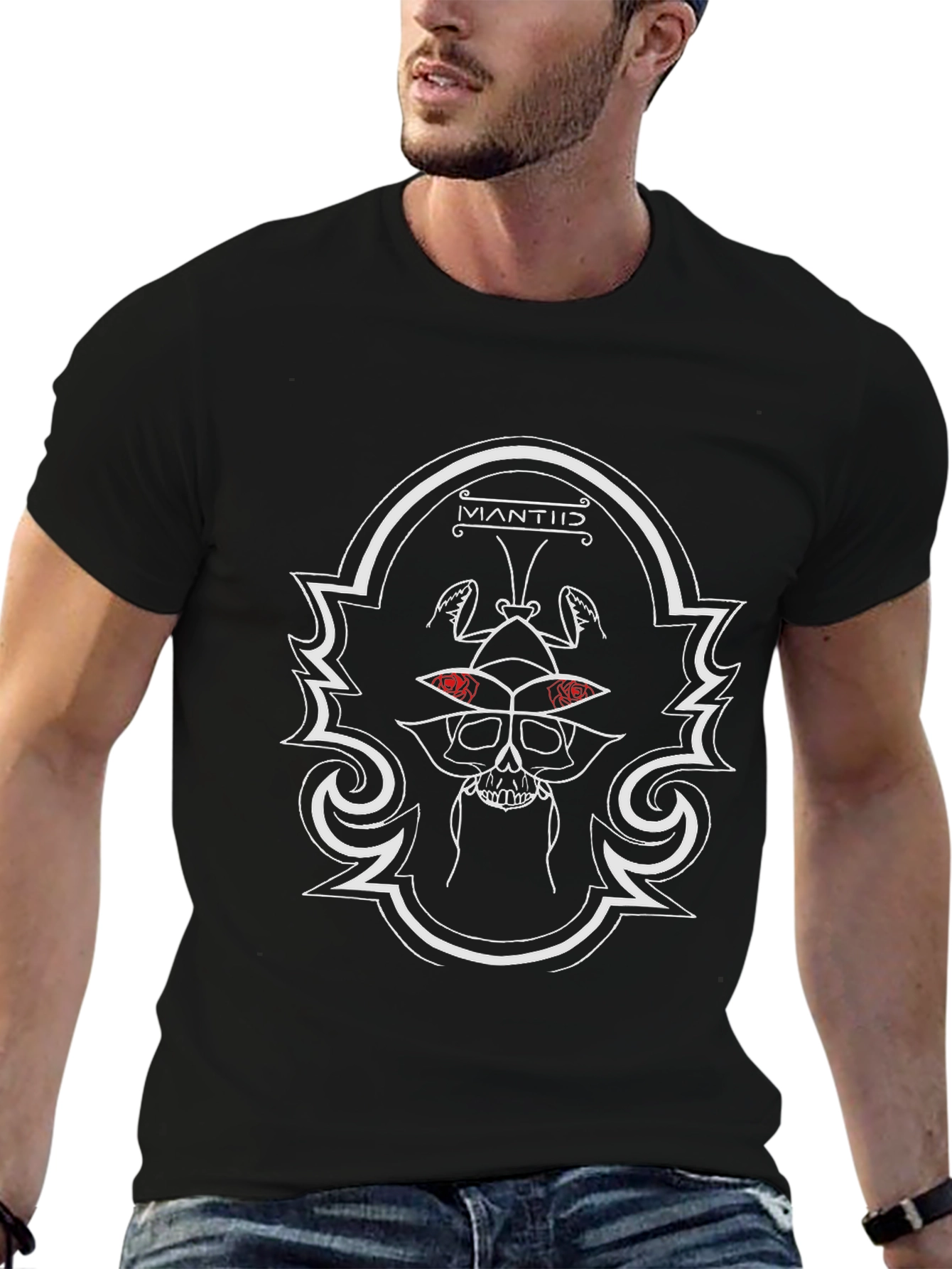MANTIS Skull Graphic T-Shirt - Edgy Style