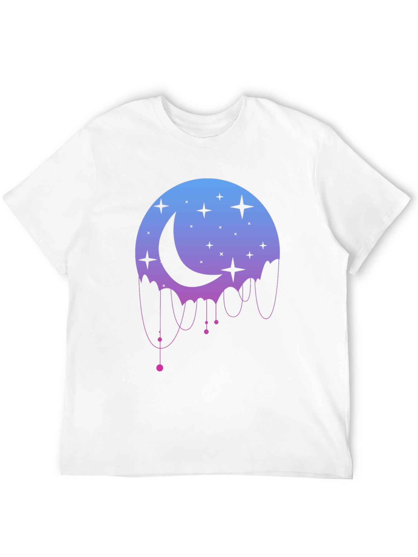 Celestial Moon Stars Graphic Black T-Shirt